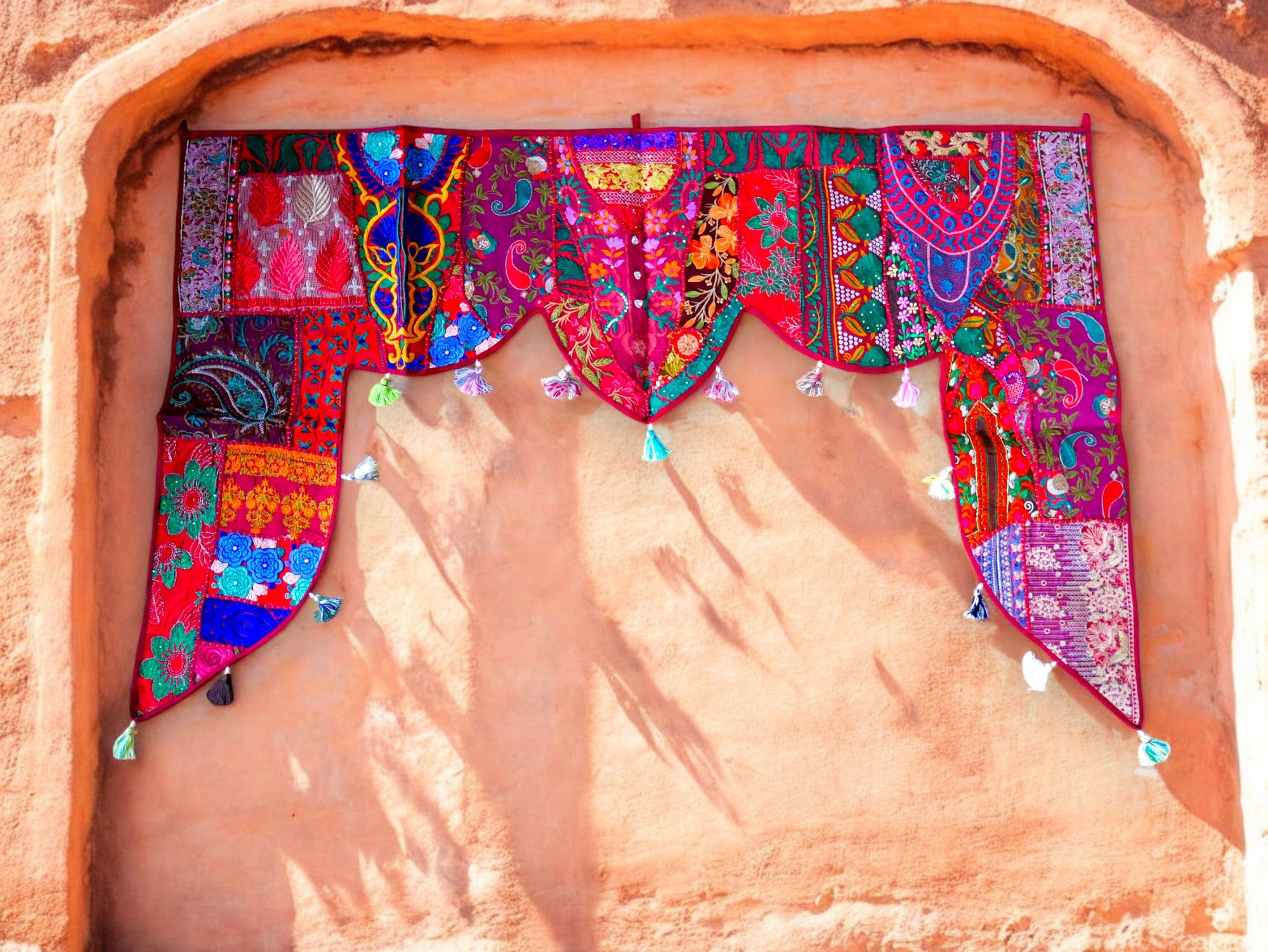 Indian door hanging - Toran - colorful wall tapestry for bohemian wall decor and hippie homes