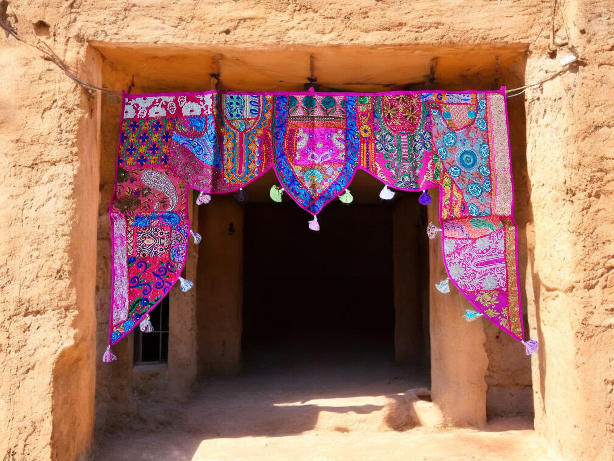 Indian door hanging - Toran - colorful wall tapestry for bohemian wall decor and hippie homes