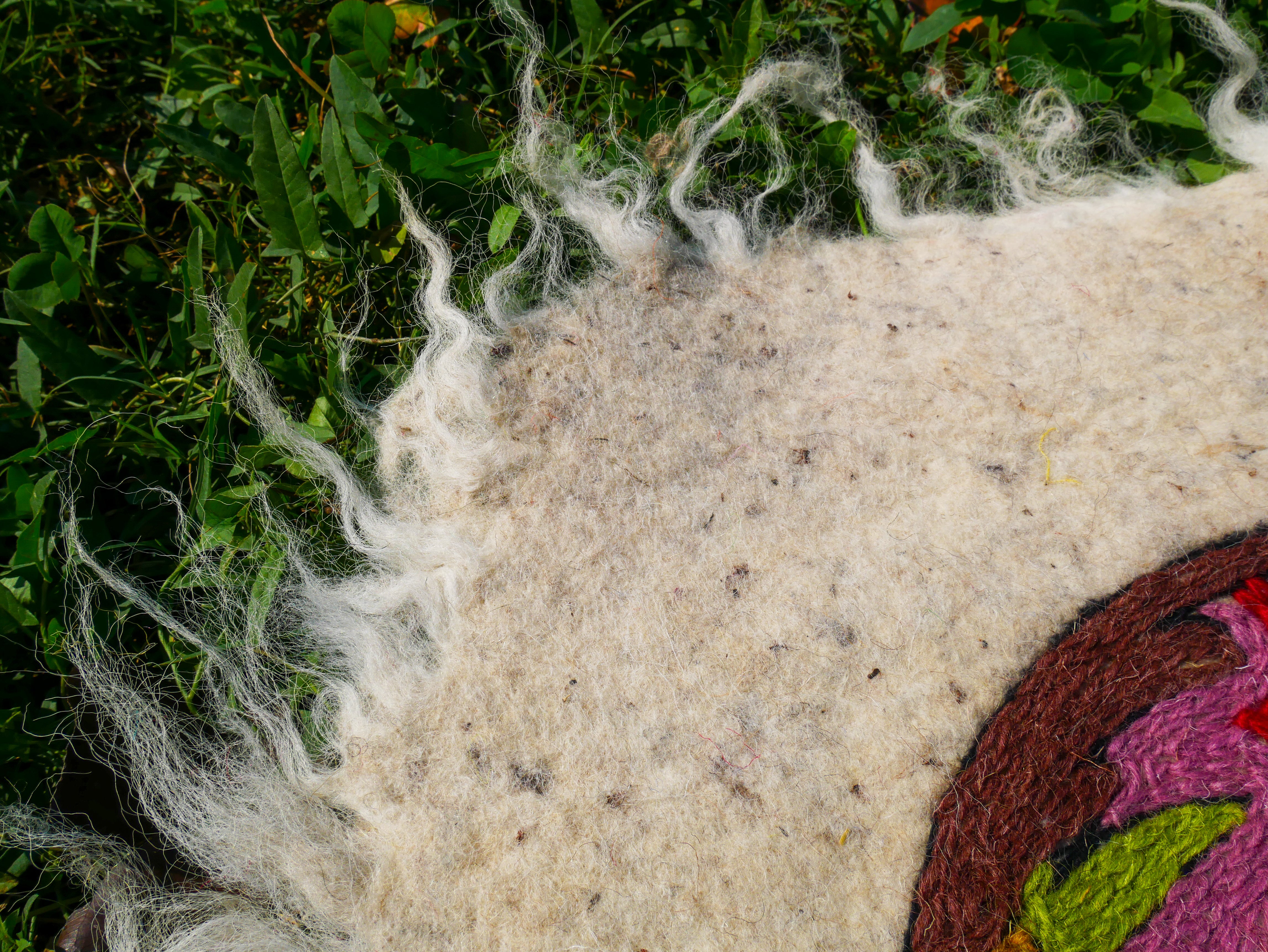 Amazing Artisan Rug Hand-Felted Namda From Kashmir | Floral Embroidered Boho Area Carpet