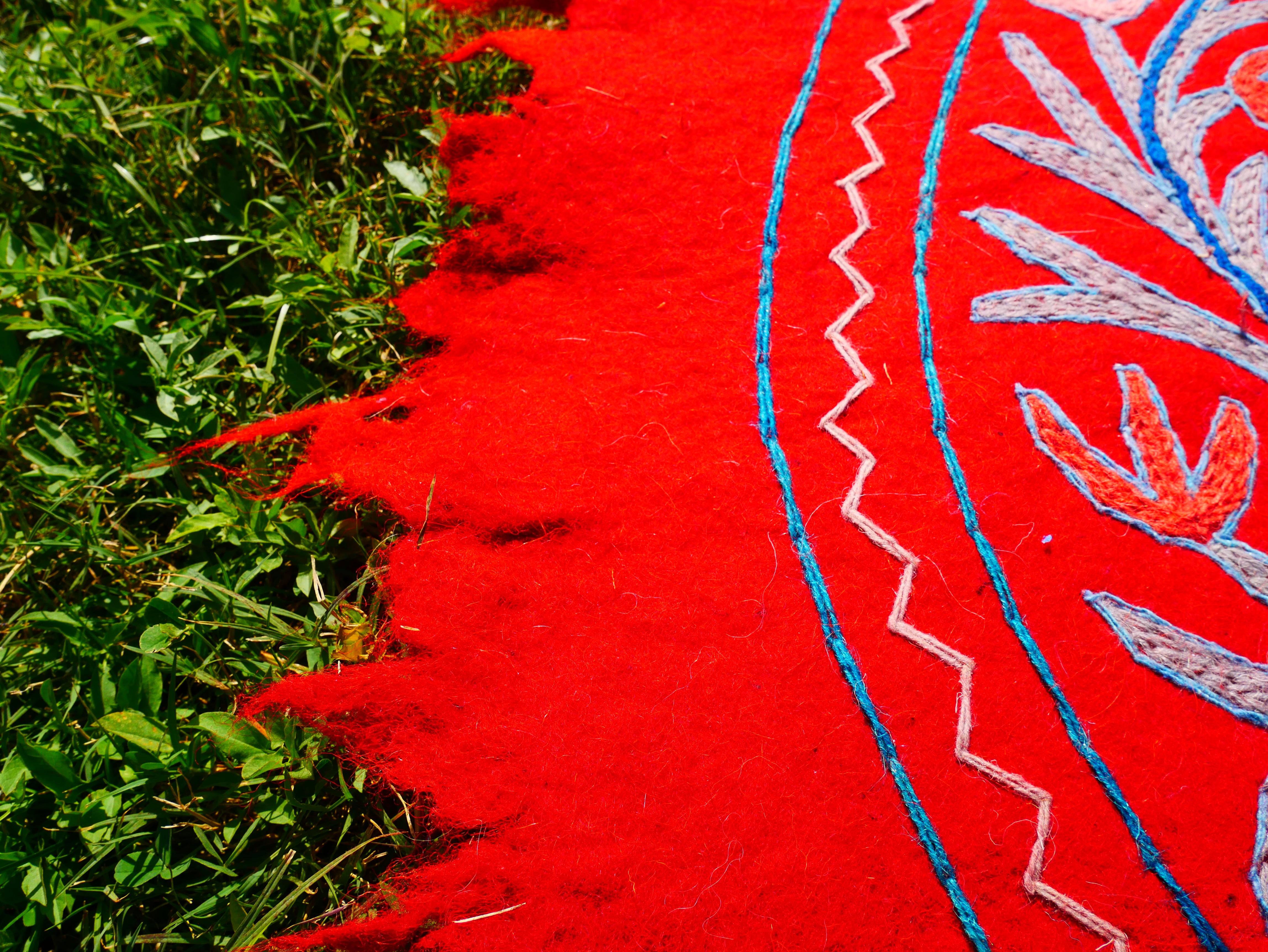 Alfombra Mandala de Cachemira de fieltro de lana de 90 cm para dormitorios boho o como alfombra de meditación/yoga
