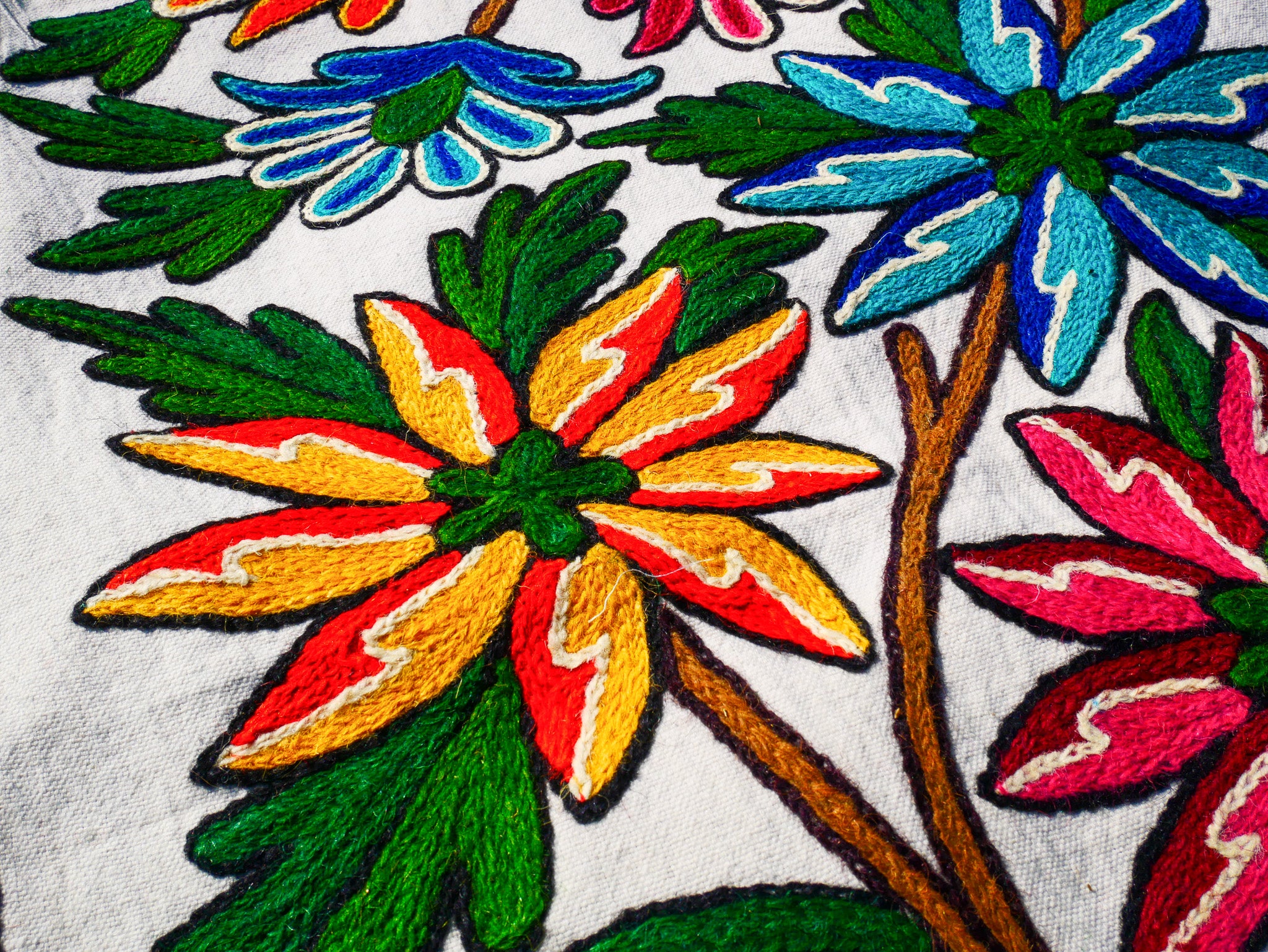 Boho table runner or wall hanging - Kashmiri Crewel embroidery - hand embroidered table decor