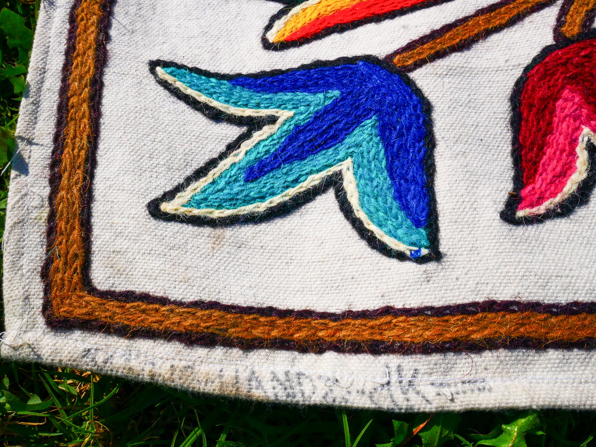 Boho table runner or wall hanging - Kashmiri Crewel embroidery - hand embroidered table decor