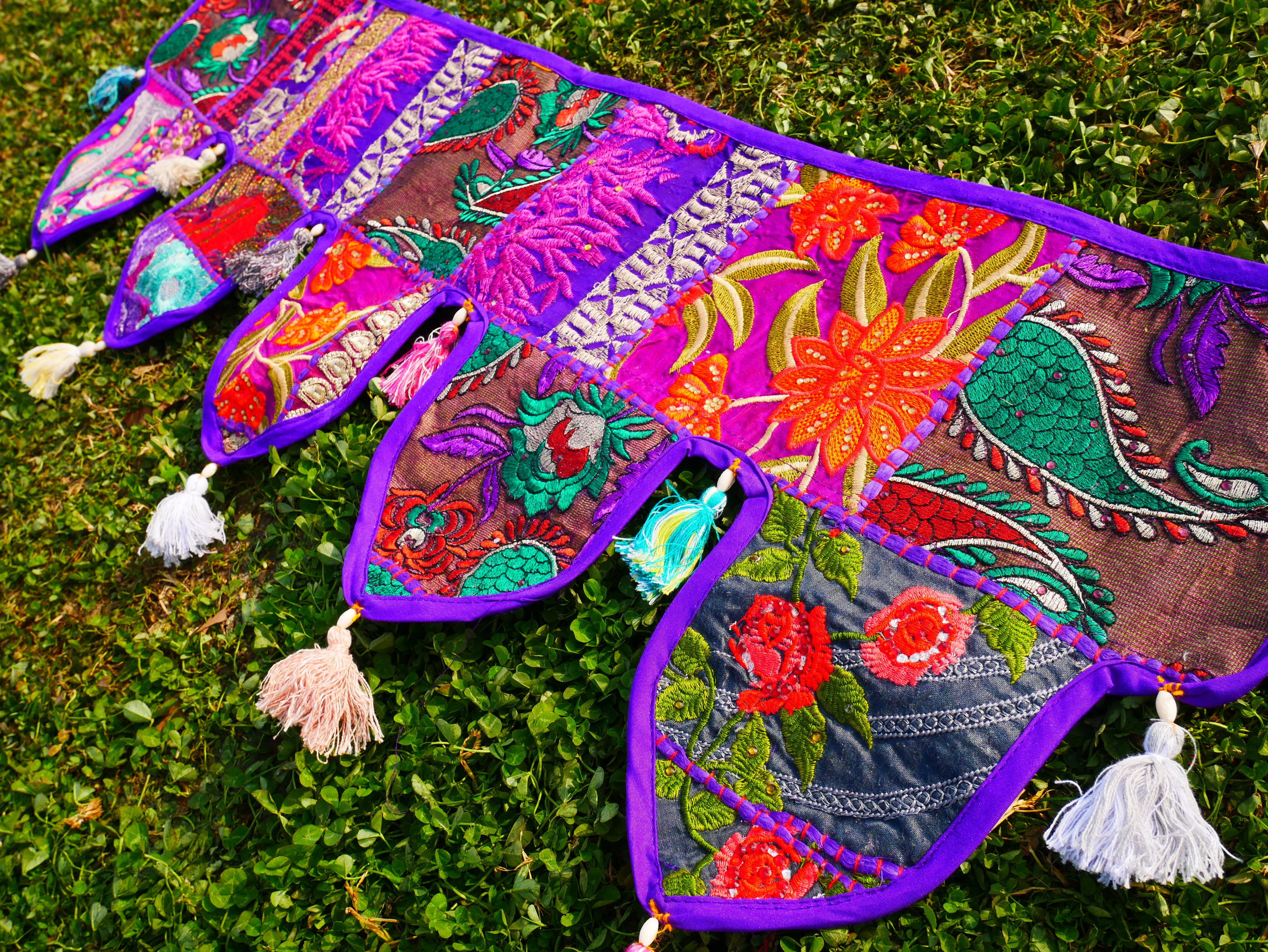 Handmade Patchwork Toran – Boho Door Valance, Hippie Window Hanging & Colorful Wall Decor