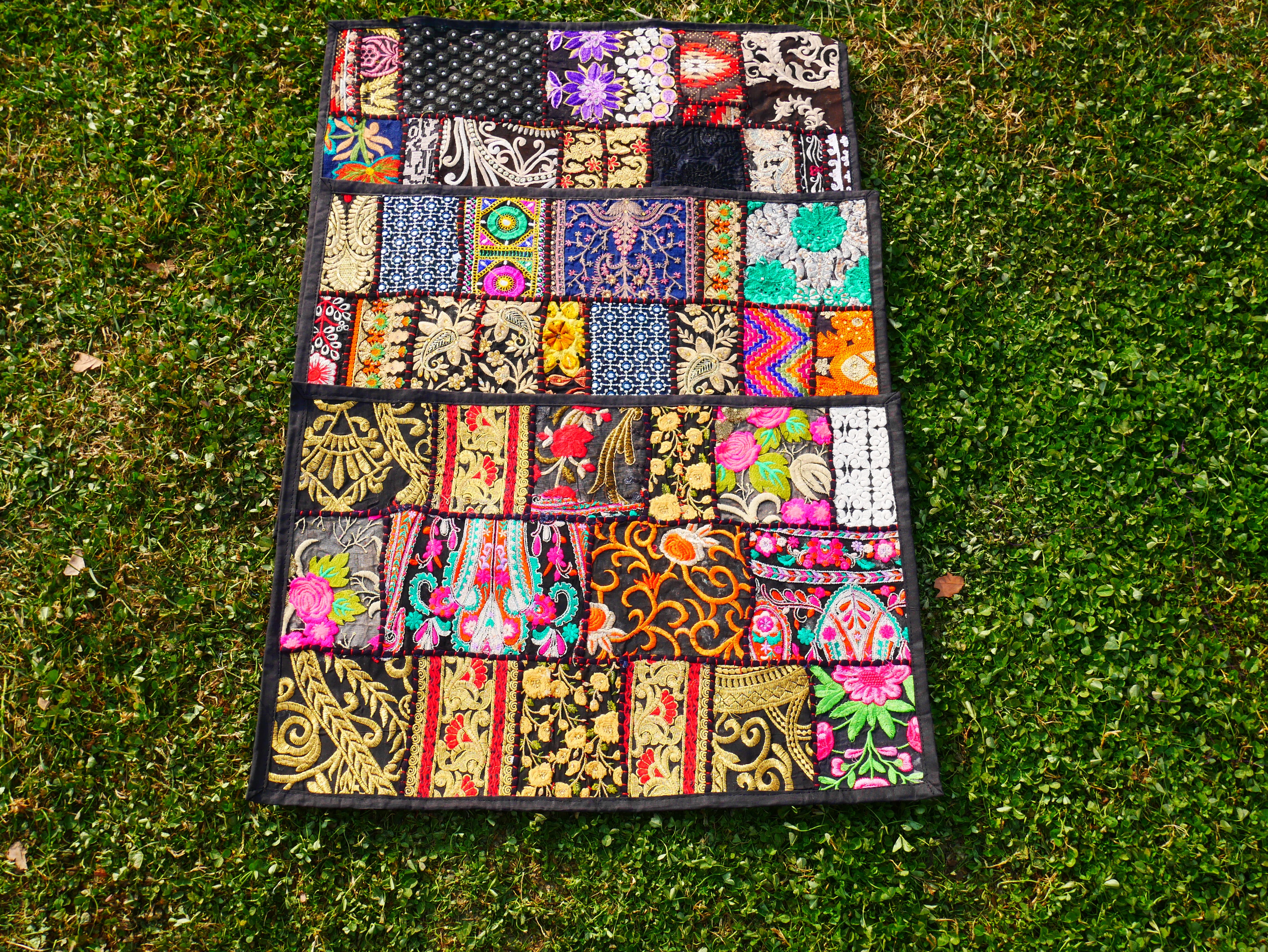 Colorful throw pillow - Indian patchwork cushion cover hippie chic | colorful, decorative pillow case for bohemian decor | patchwork pillow hippie cushion COVER