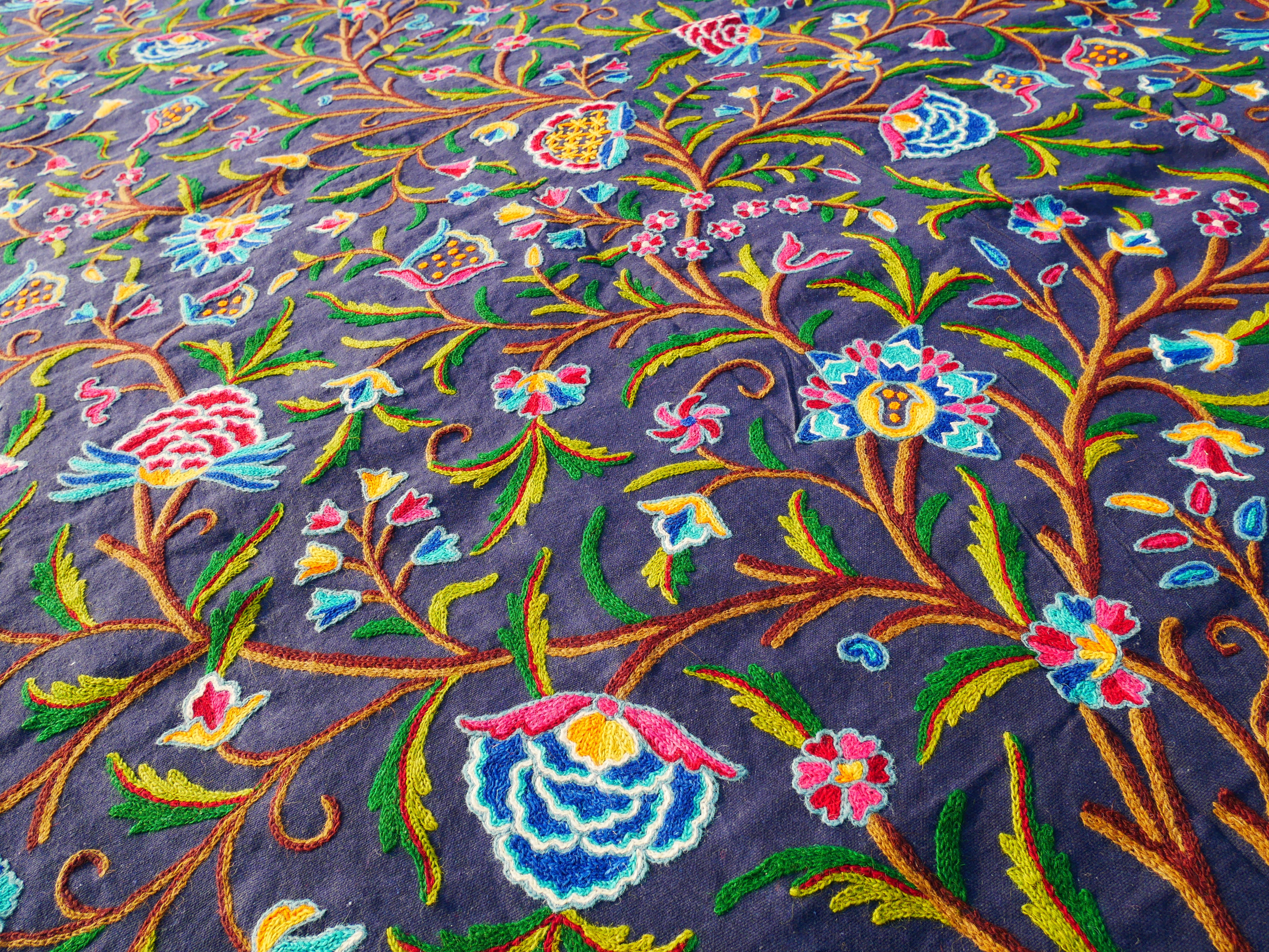 Bohemian luxury bedding "Dream of Kashmir" hand embroidered bed thow