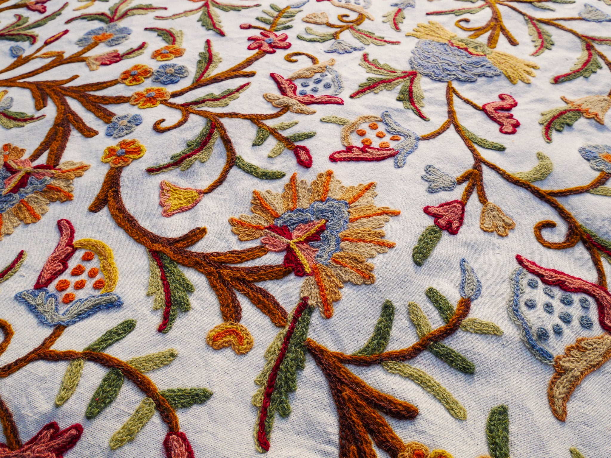 Bohemian luxury bedding "Dream of Kashmir" hand embroidered bed thow