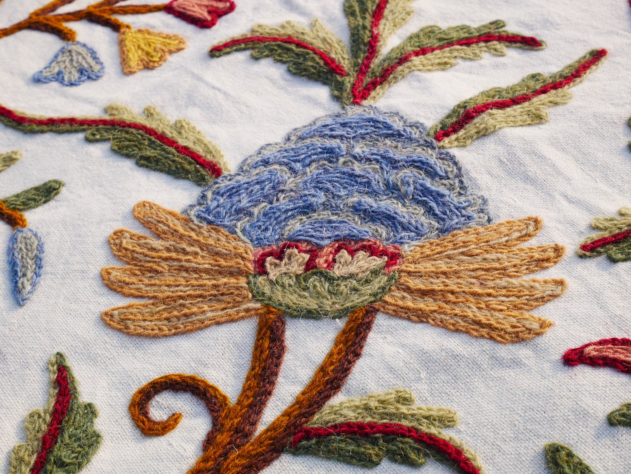 Bohemian luxury bedding "Dream of Kashmir" hand embroidered bed thow