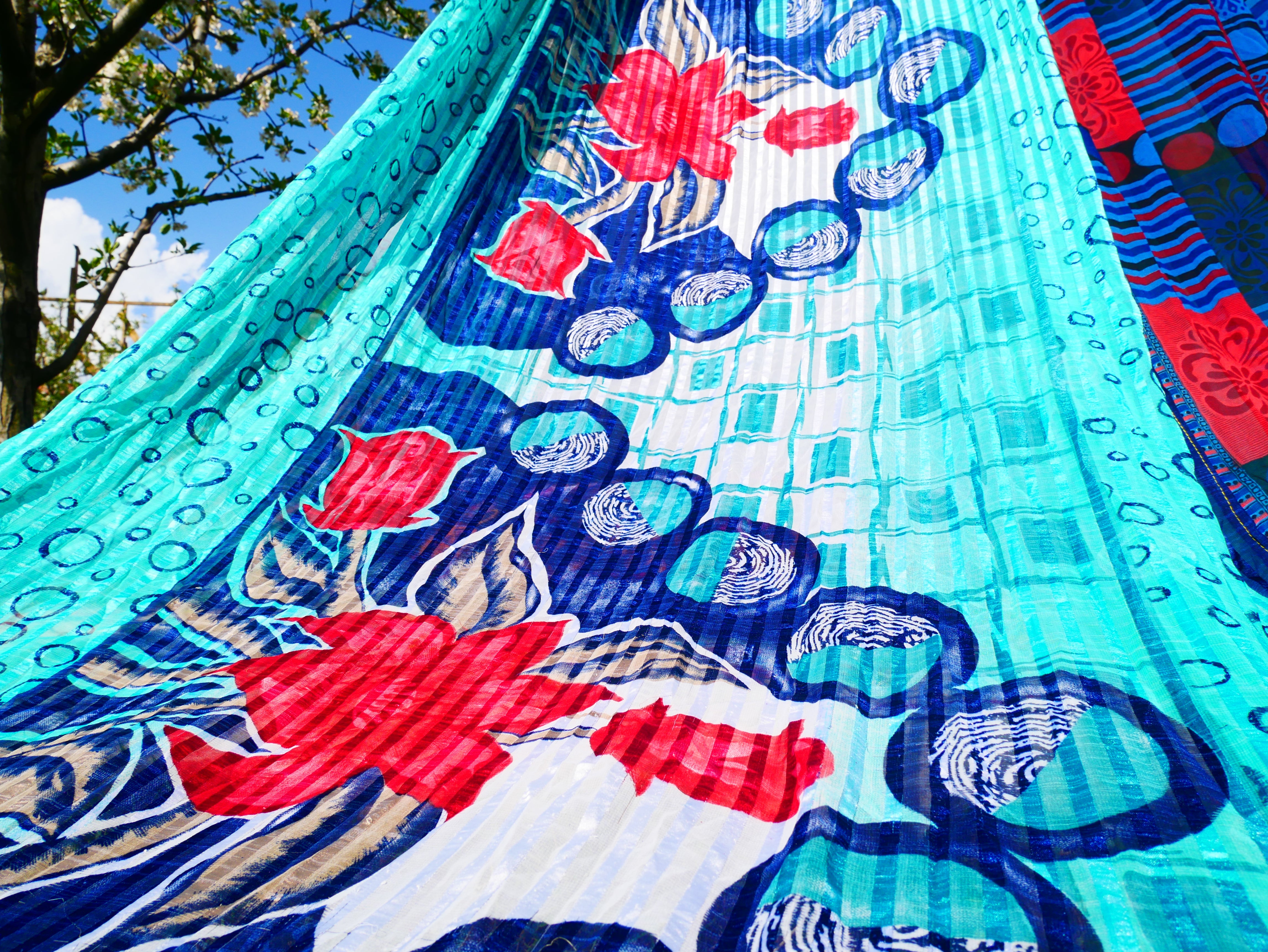 Dosel bohemio - Tienda de sari - Dosel de cama | Decoración hippie - Baldaquino Shanti para espacios de meditación o rincones de lectura