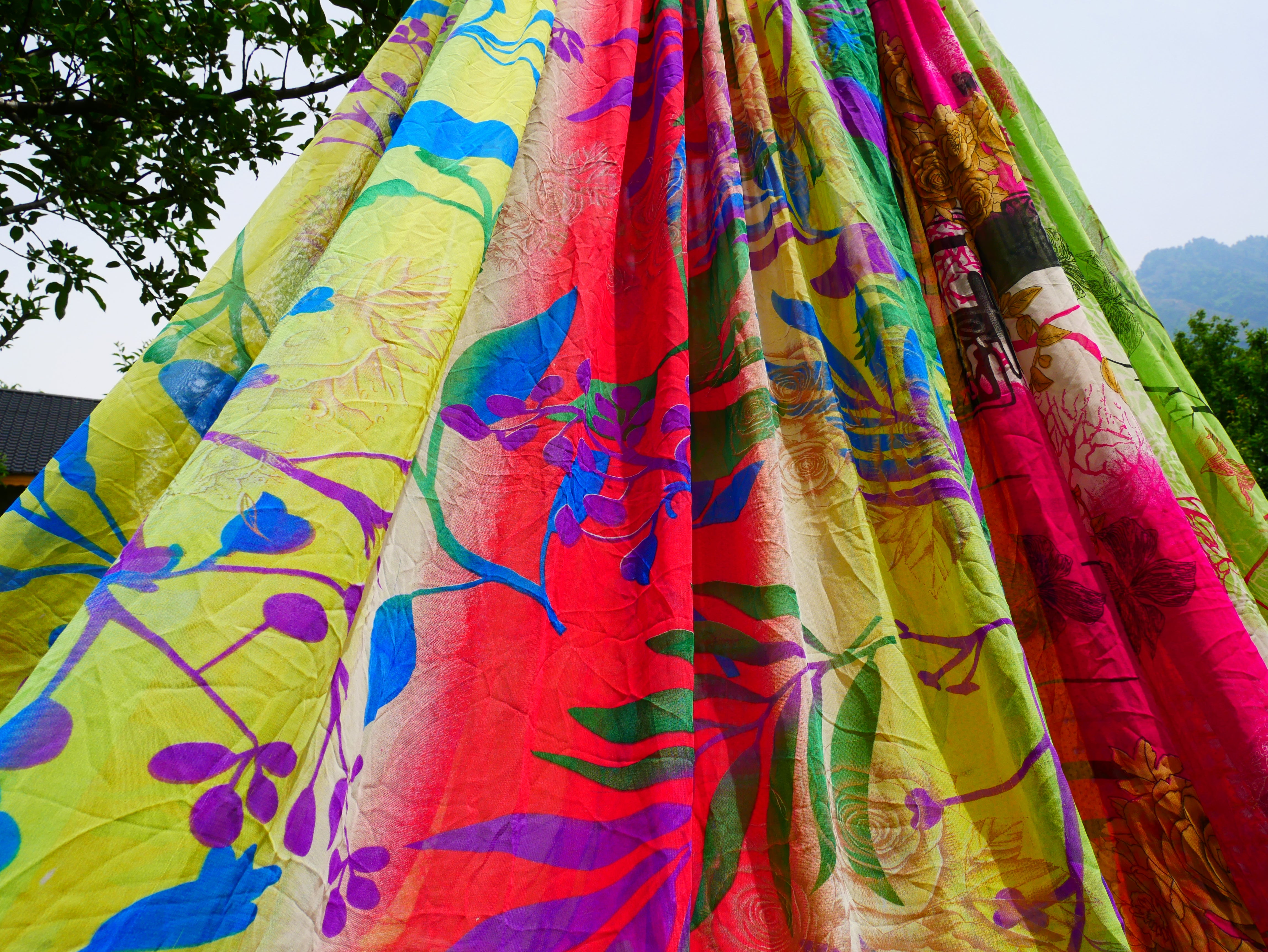Handmade canopy - Saree tent - bed canopy | hippie decor - Shanti baldachin for Meditation Spaces or Reading nooks