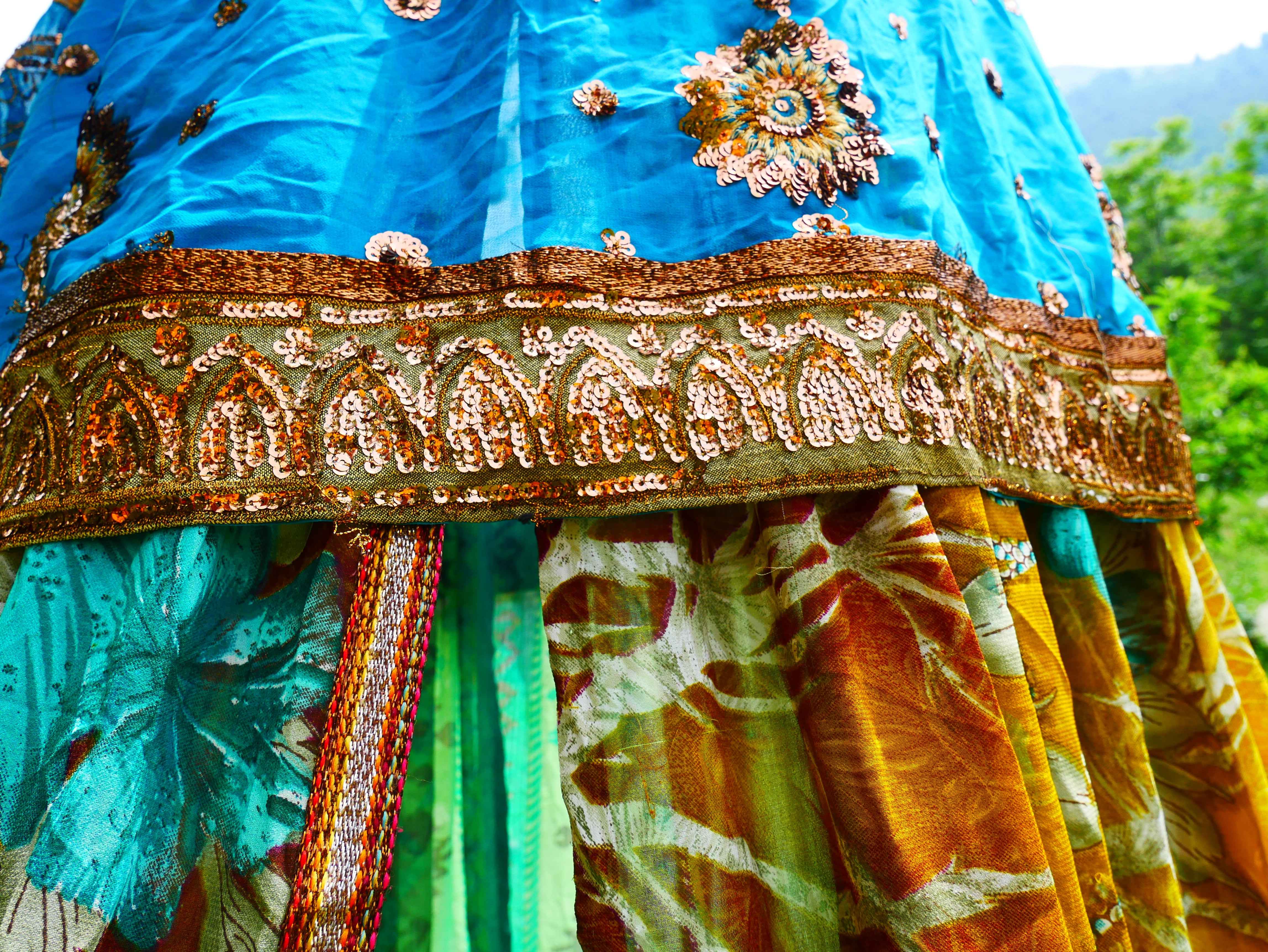 Shanti Canopy Saree tent - bed canopy | Kashmiri baldachin for Meditation Spaces or Reading nooks