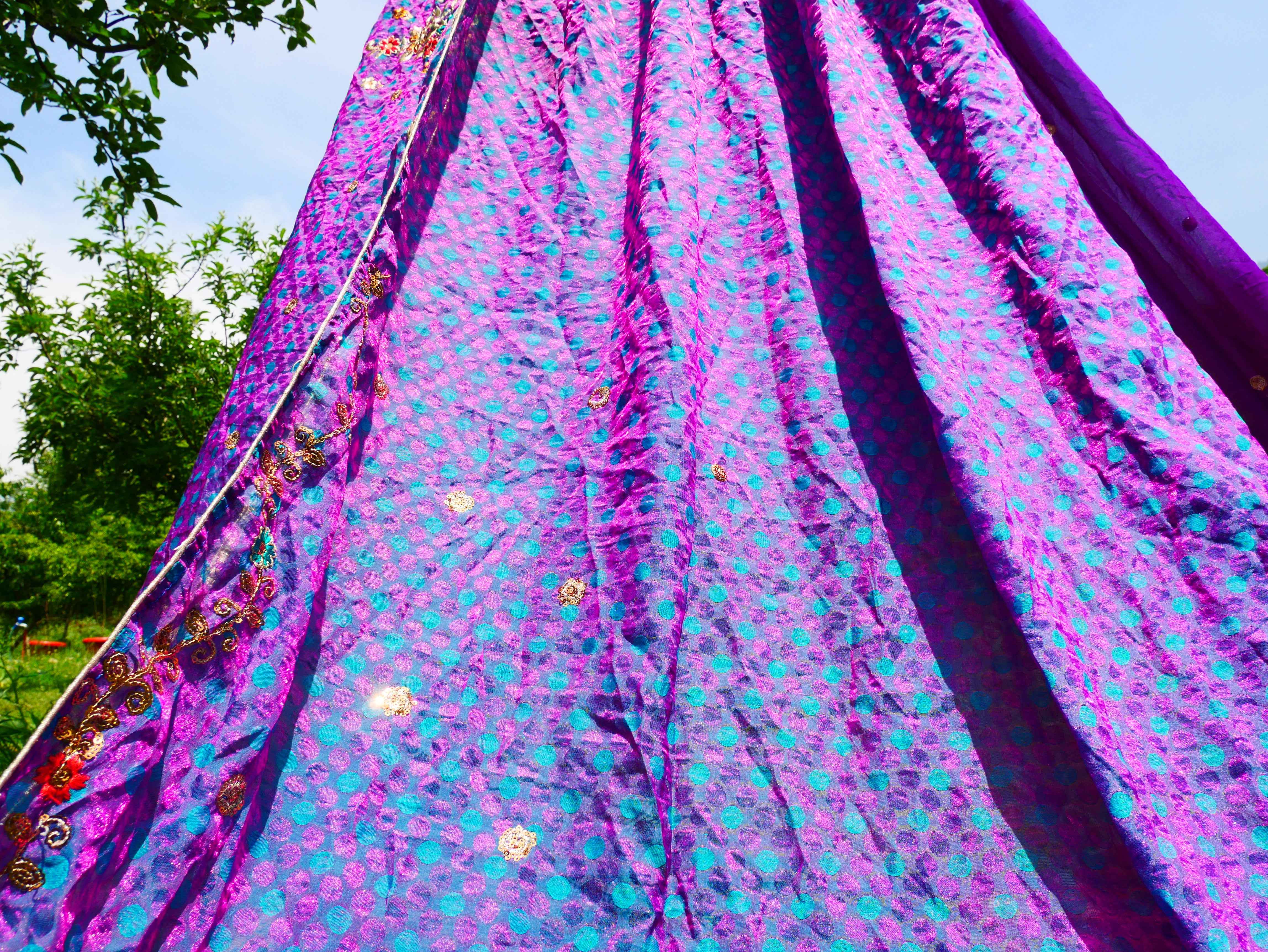 Saree canopy - hanging tent - bed canopy | bohemian wedding backdrop | for meditation rooms and reading nooks