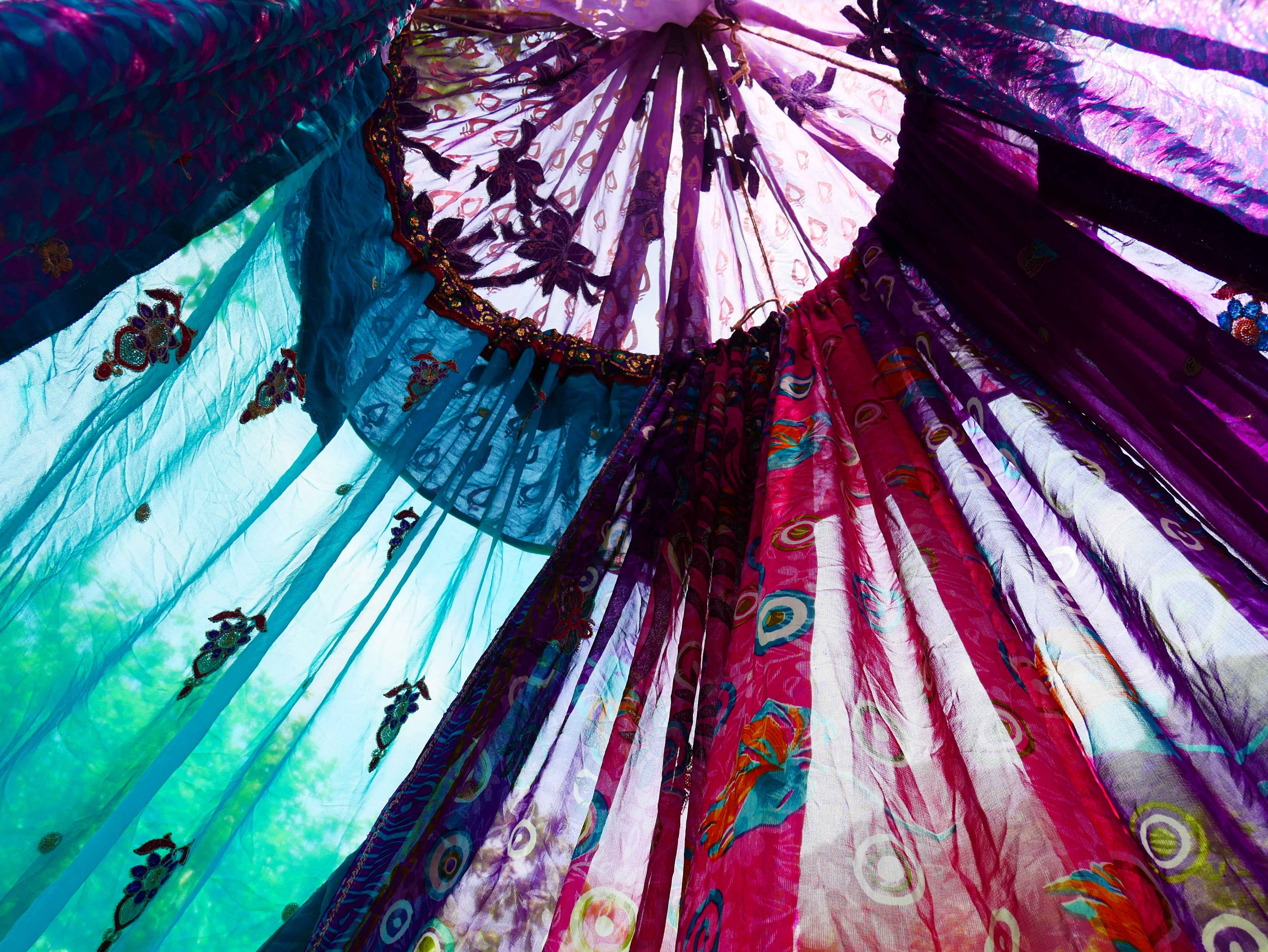 Saree canopy - hanging tent - bed canopy | bohemian wedding backdrop | for meditation rooms and reading nooks