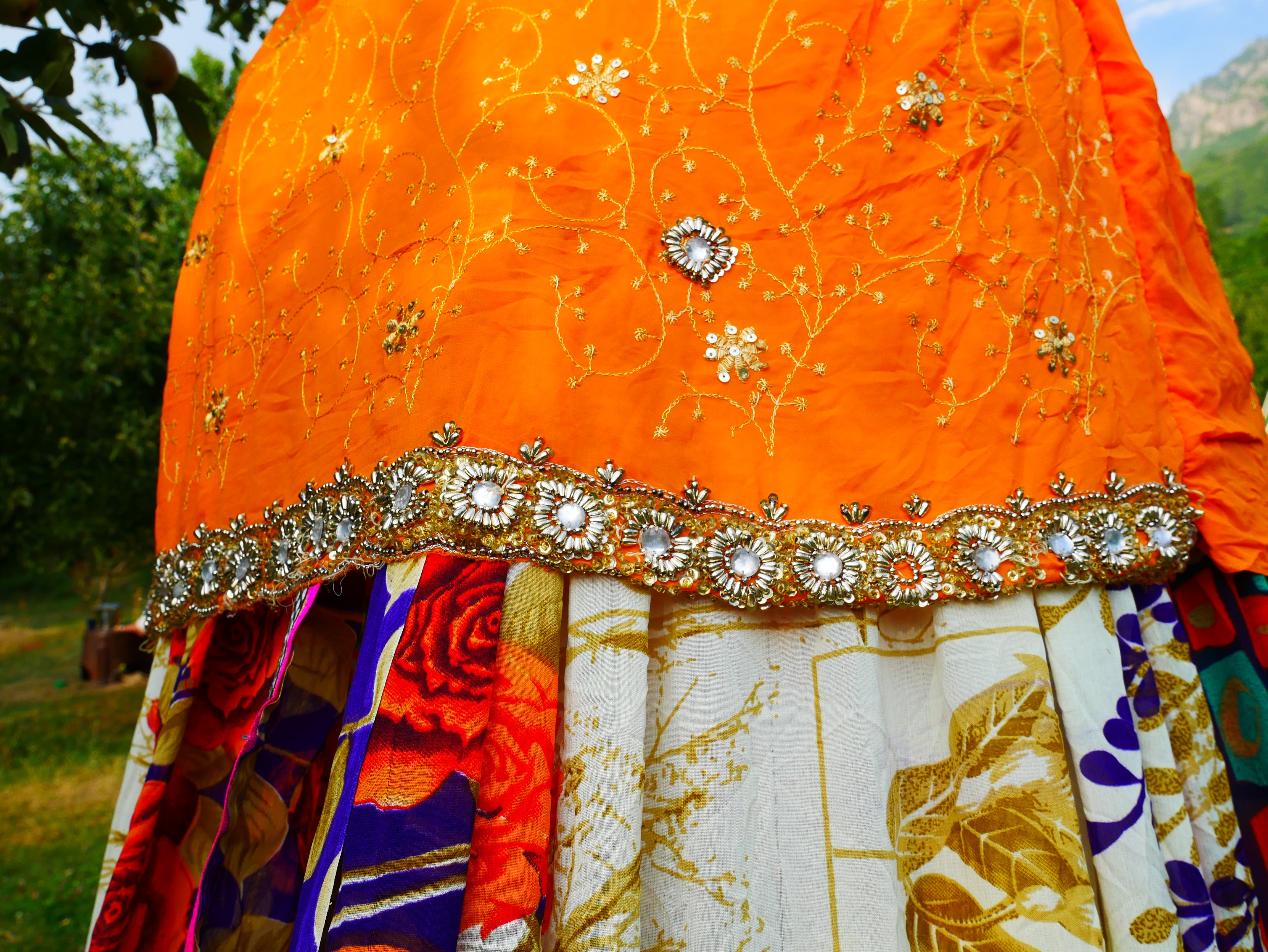 Shanti Canopy Saree tent - bed canopy | Kashmiri baldachin for Meditation Spaces or Reading nooks