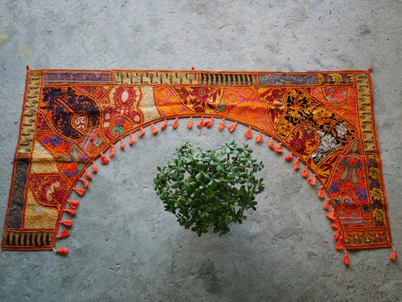 Large Door Hanging 78" Indian Entrance Decor - Toran - Boho Wall Decor - Window Valance - The Shanti Home