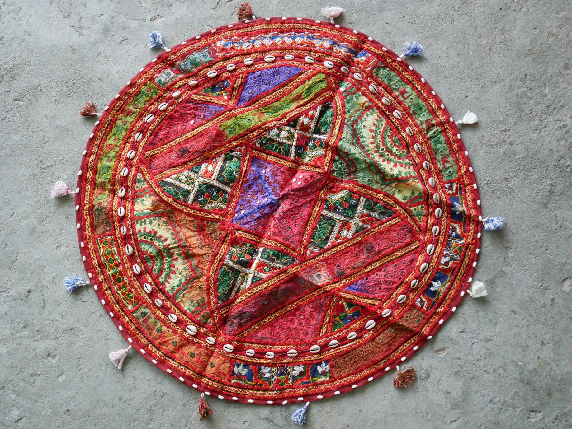 Boho floor pillow - Meditation cushion "Desert Flower" Indian floor seating - large floor cushion | hippie decor bean bag COVER ONLY - The Shanti Home