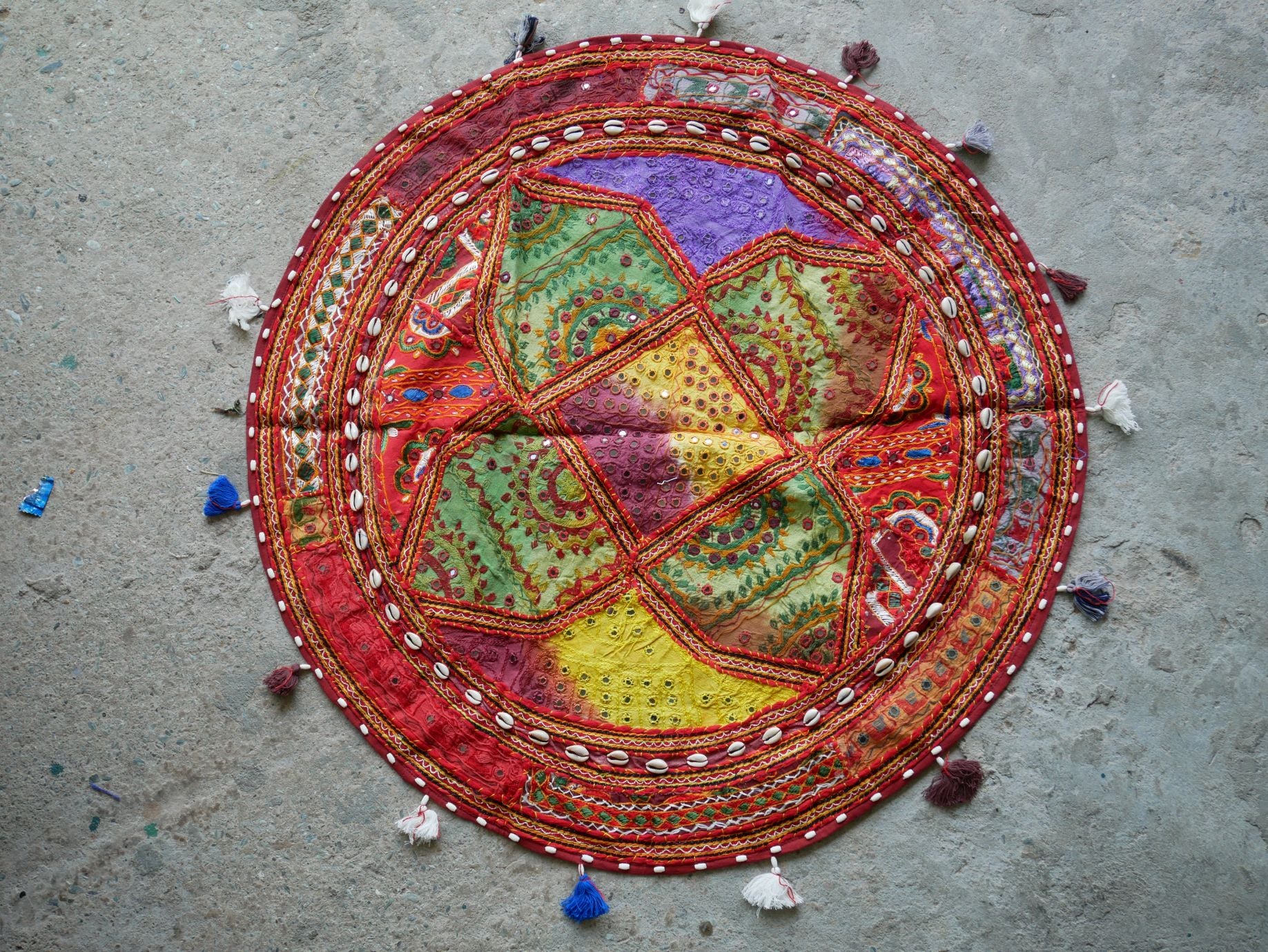 Boho floor pillow - Meditation cushion "Desert Flower" Indian floor seating - large floor cushion | hippie decor bean bag COVER ONLY - The Shanti Home