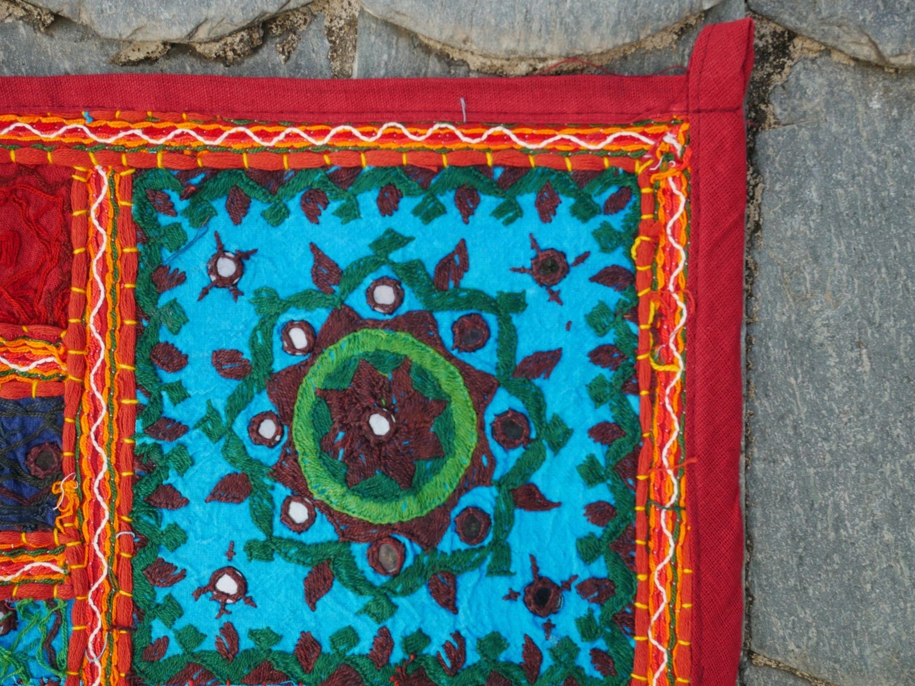 Colorful Toran - Indian door hanging - Boho window valance multicolor - The Shanti Home