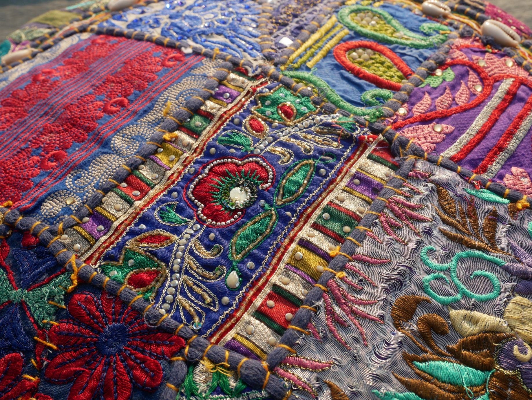 Floor cushion cover - meditation cushion - round floor pillow cover 24" - The Shanti Home