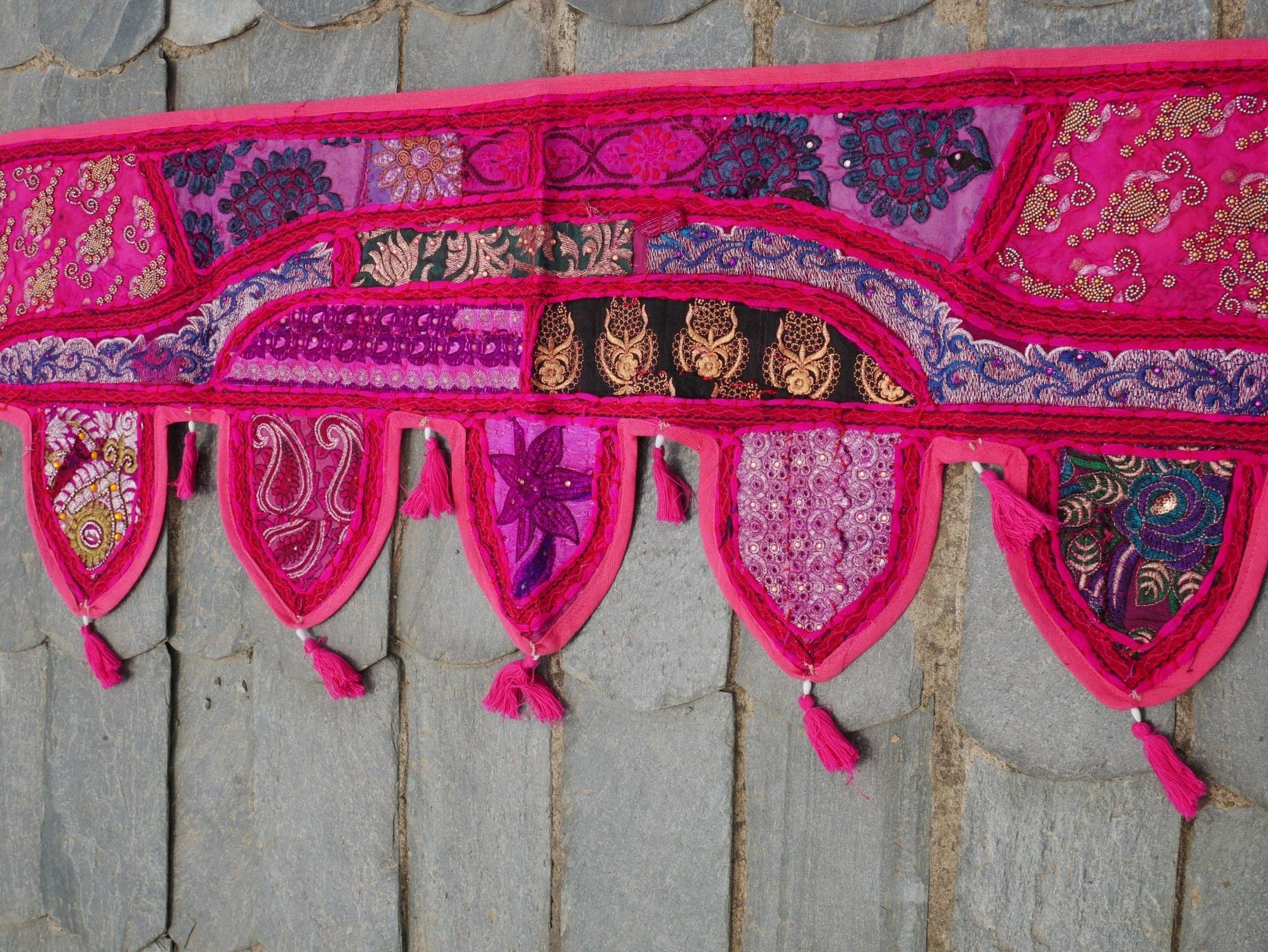 Indian Toran - colorful door hanging | boho wall decor - window valance - The Shanti Home