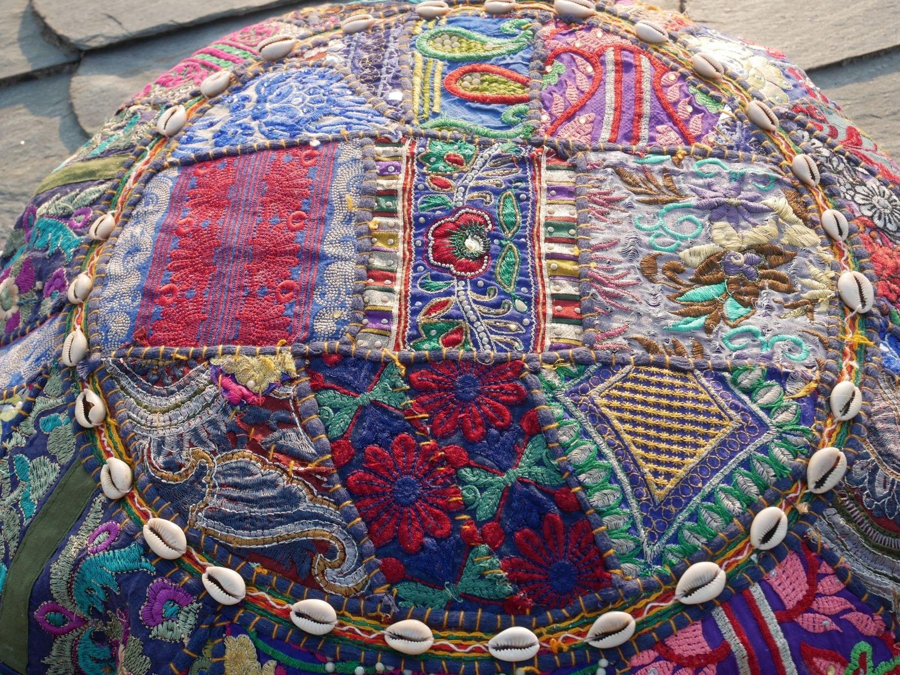 Floor cushion cover - meditation cushion - round floor pillow cover 24" - The Shanti Home