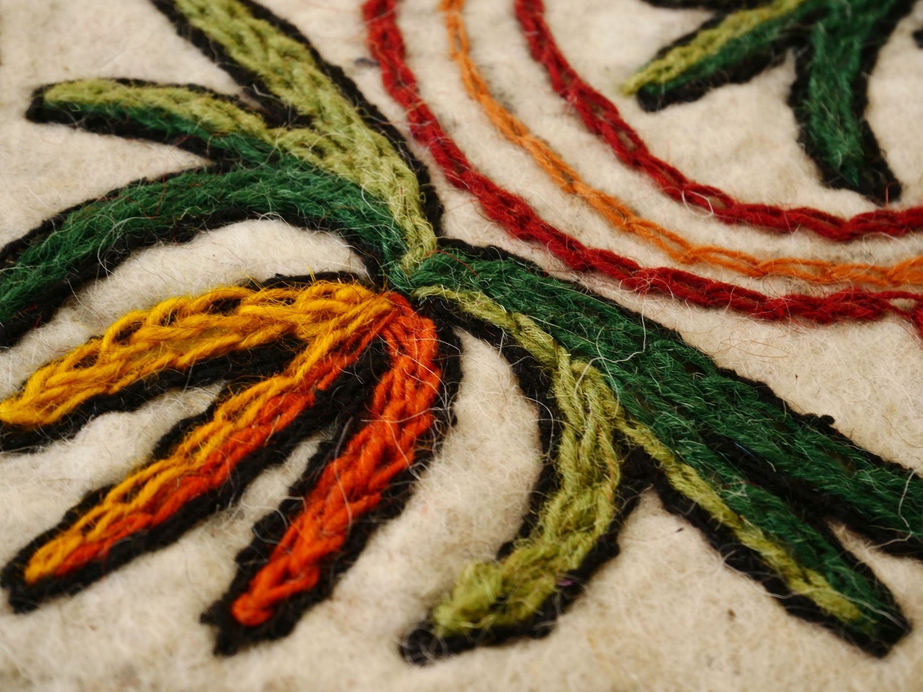 Floor seating pad - Meditation mat - felted wool chair pad | Kashmiri "Namda" rug pad | boho hippie decor - The Shanti Home