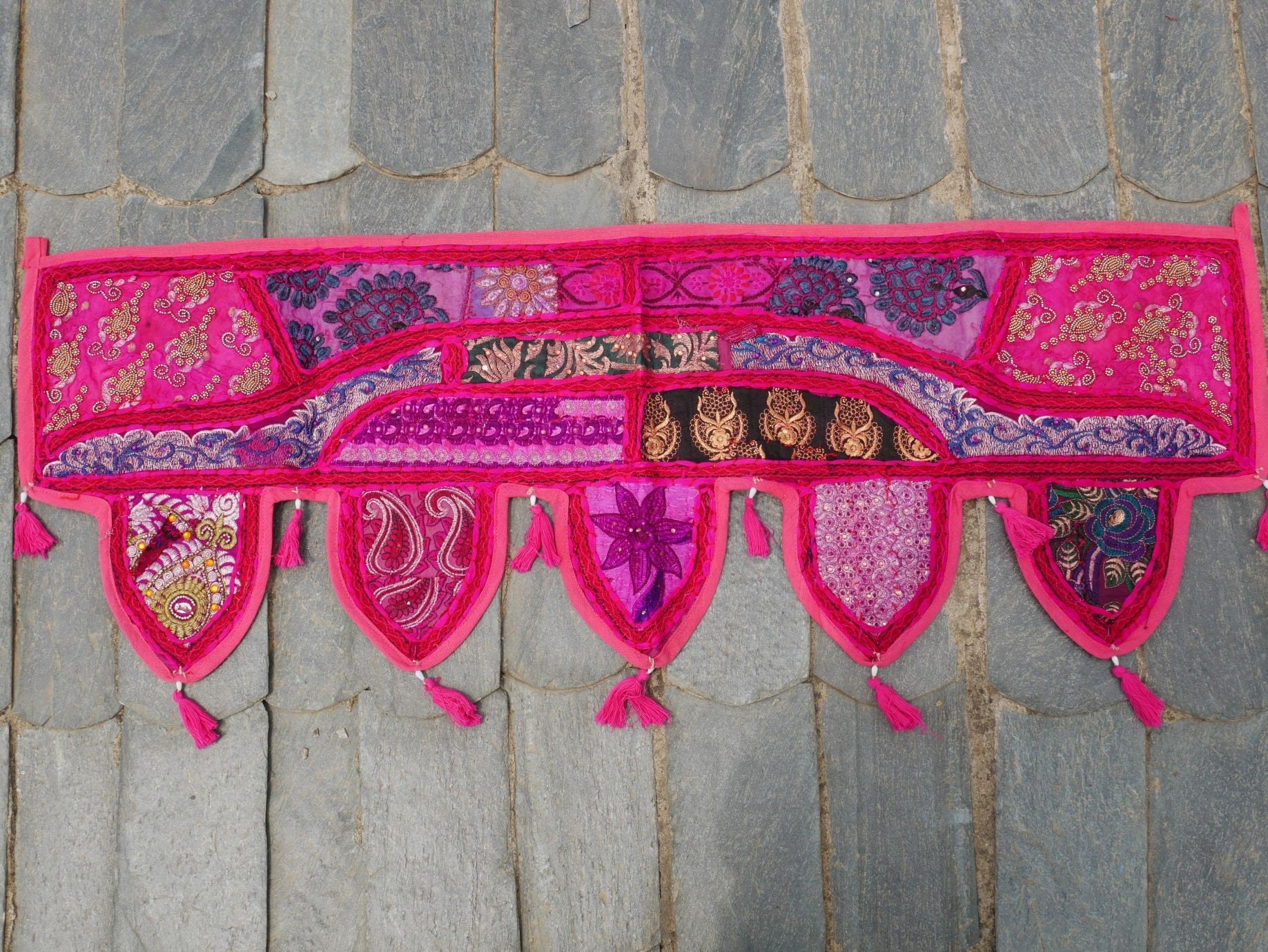 Indian Toran - colorful door hanging | boho wall decor - window valance - The Shanti Home