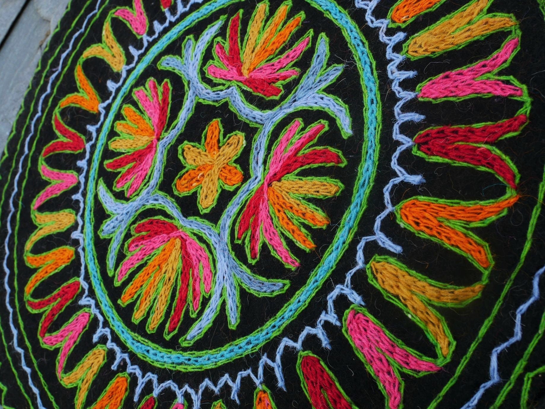 Floor seating pad, meditation cushion felted chair pad | boho seat pad - Namda - The Shanti Home