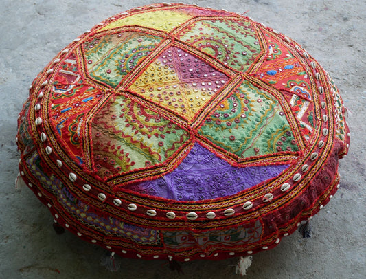 Boho floor pillow - Meditation cushion "Desert Flower" Indian floor seating - large floor cushion | hippie decor bean bag COVER ONLY