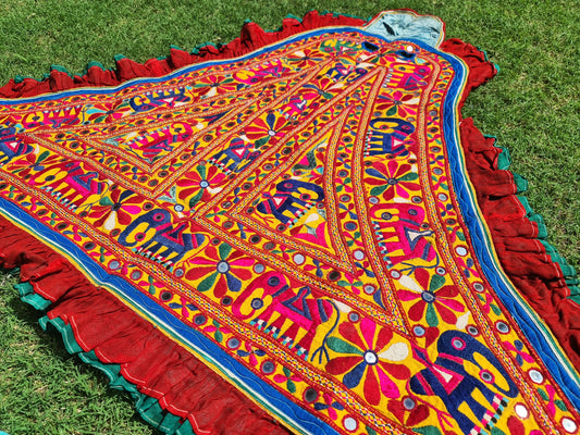 Boho wall decor - amazing Indian wedding decor - Horse blanket | Banjara embroidery - Boho tribal tapestry | bohemian hippie bed throw