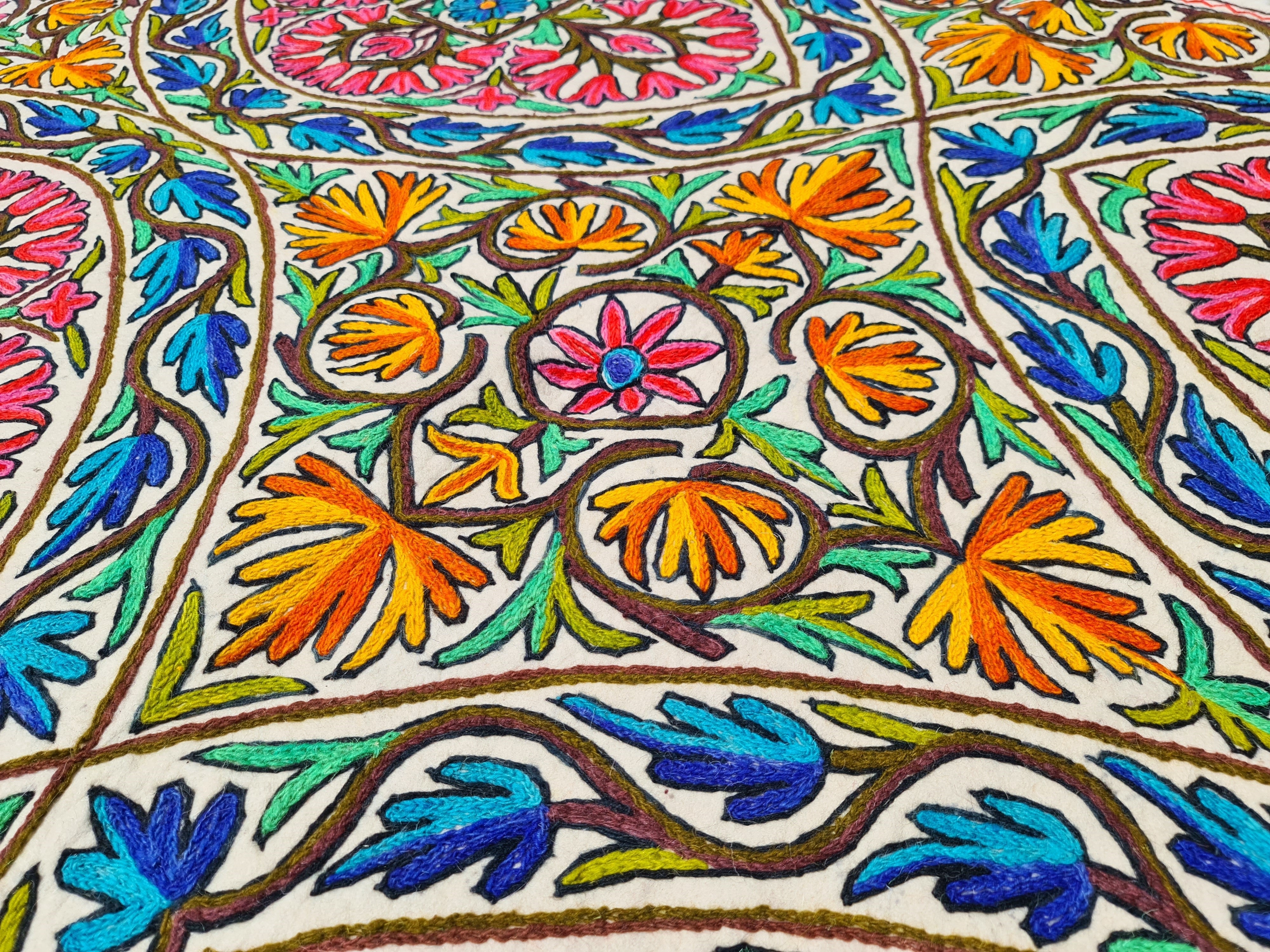 Himalayan Hues: Handmade Namda Wool Rug 6x9ft – Tradition and Warmth Infused with Kashmiri Charm! - The Shanti Home