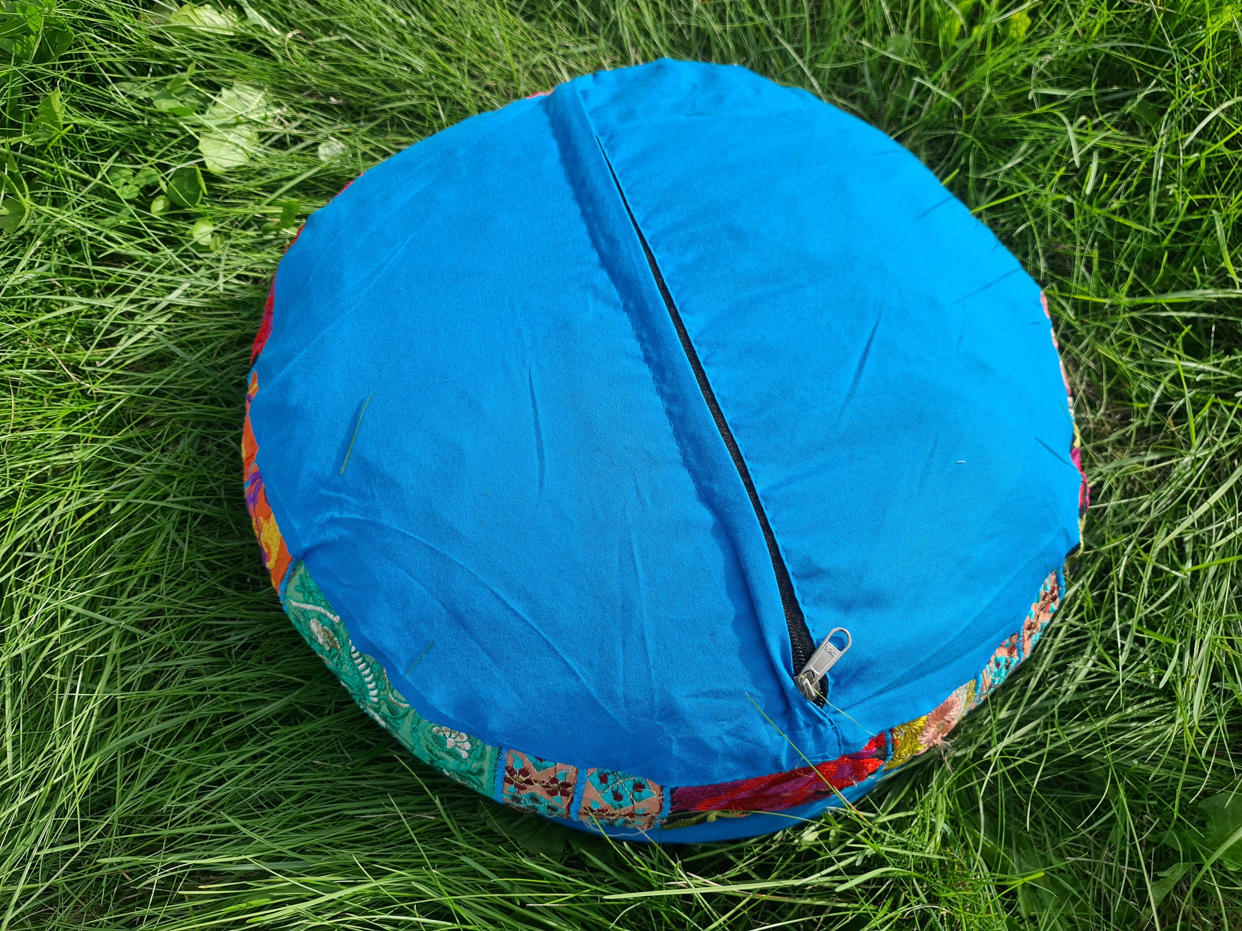 Funda de cojín de meditación – Almohada de suelo estilo bohemio indio de patchwork para sentarse en el suelo