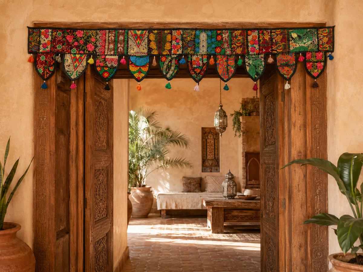 Extra Large Indian Toran 6.5 ft – Handmade Door Hanging & Window Valance