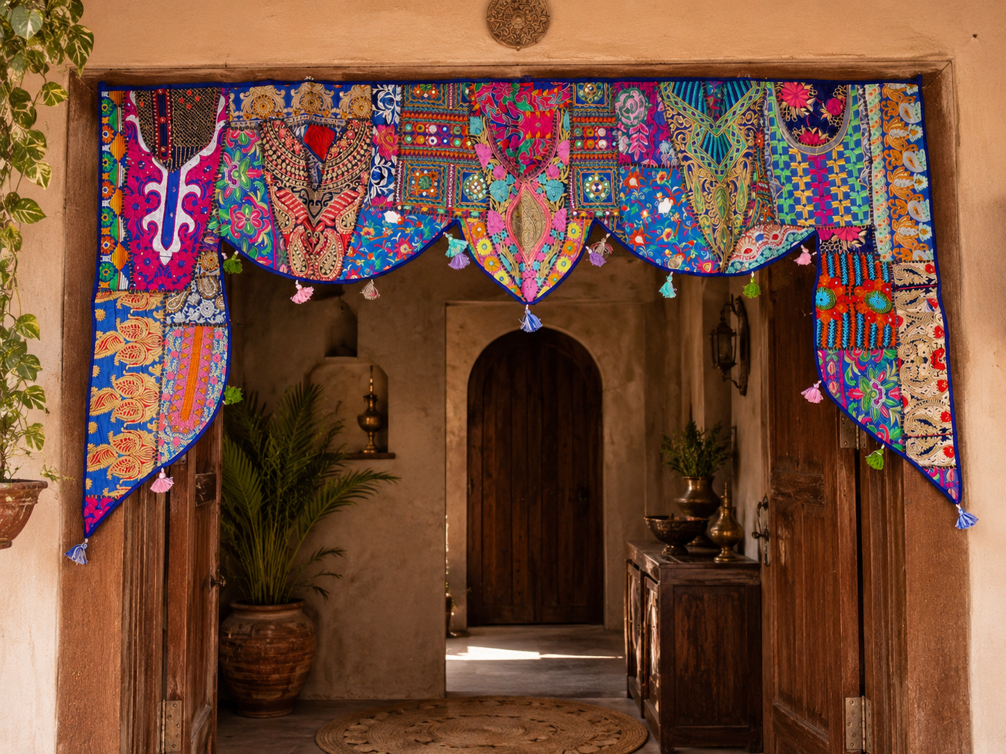 Indian door hanging - Toran - Colorful wall tapestry for bohemian wall decor and hippie homes