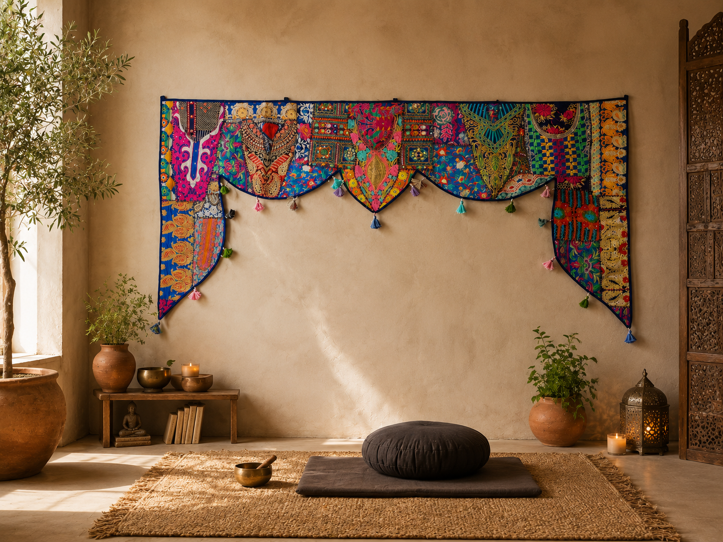 Indian door hanging - Toran - Colorful wall tapestry for bohemian wall decor and hippie homes