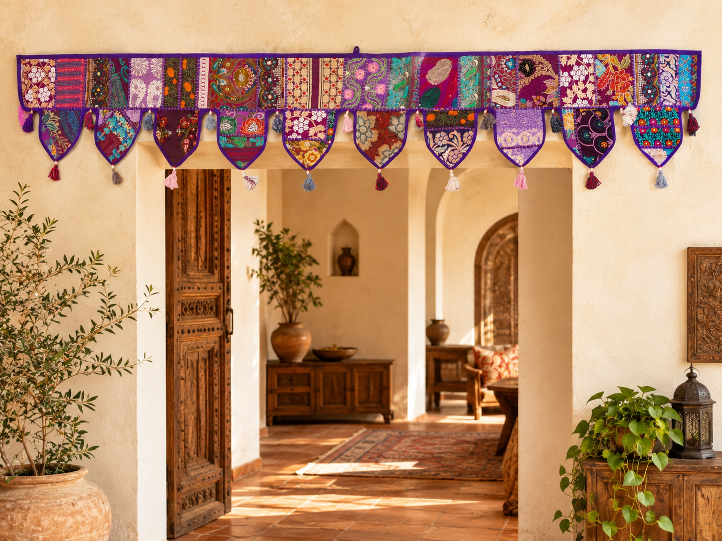 Extra large Toran 6,5ft Indian window valance - door hanging - Hippie wall decor