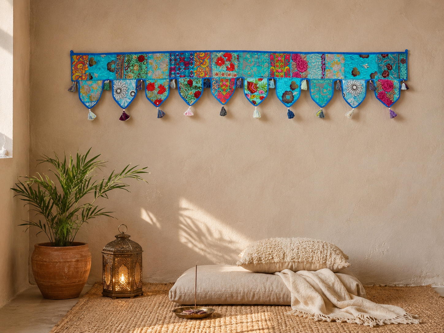 Extra large Toran 6,5ft Indian window valance - door hanging - Hippie wall decor