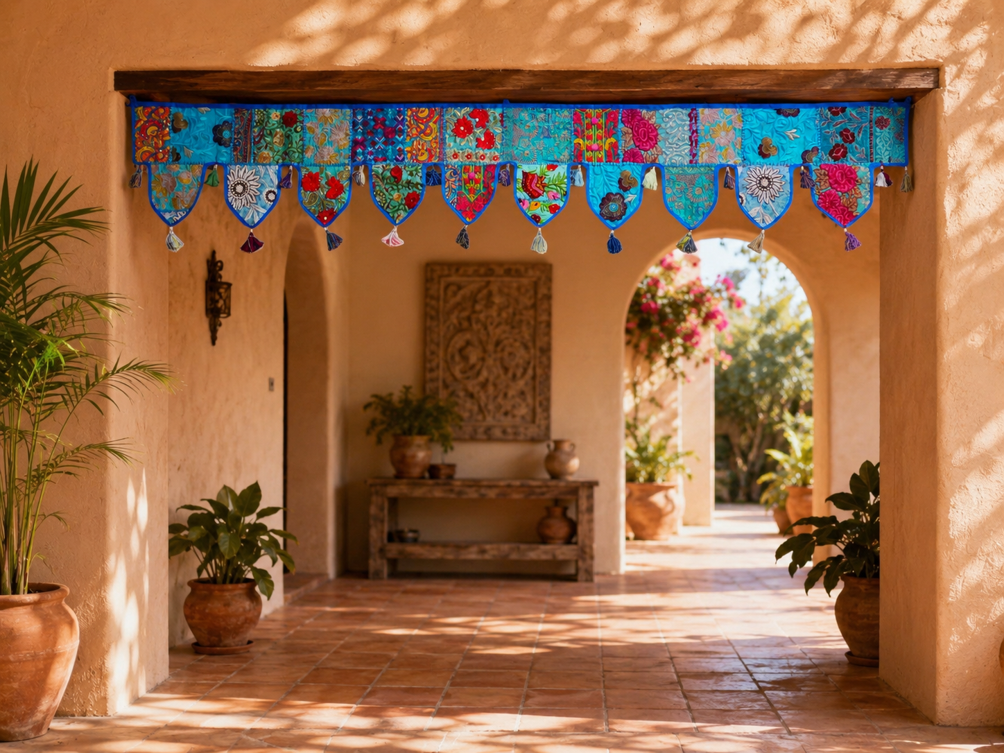 Extra large Toran 6,5ft Indian window valance - door hanging - Hippie wall decor