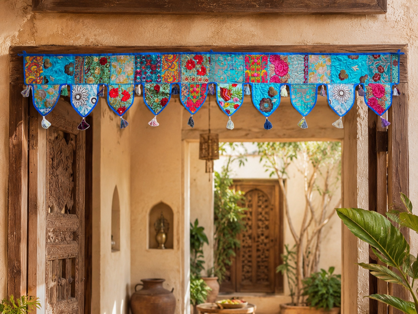 Extra large Toran 6,5ft Indian window valance - door hanging - Hippie wall decor