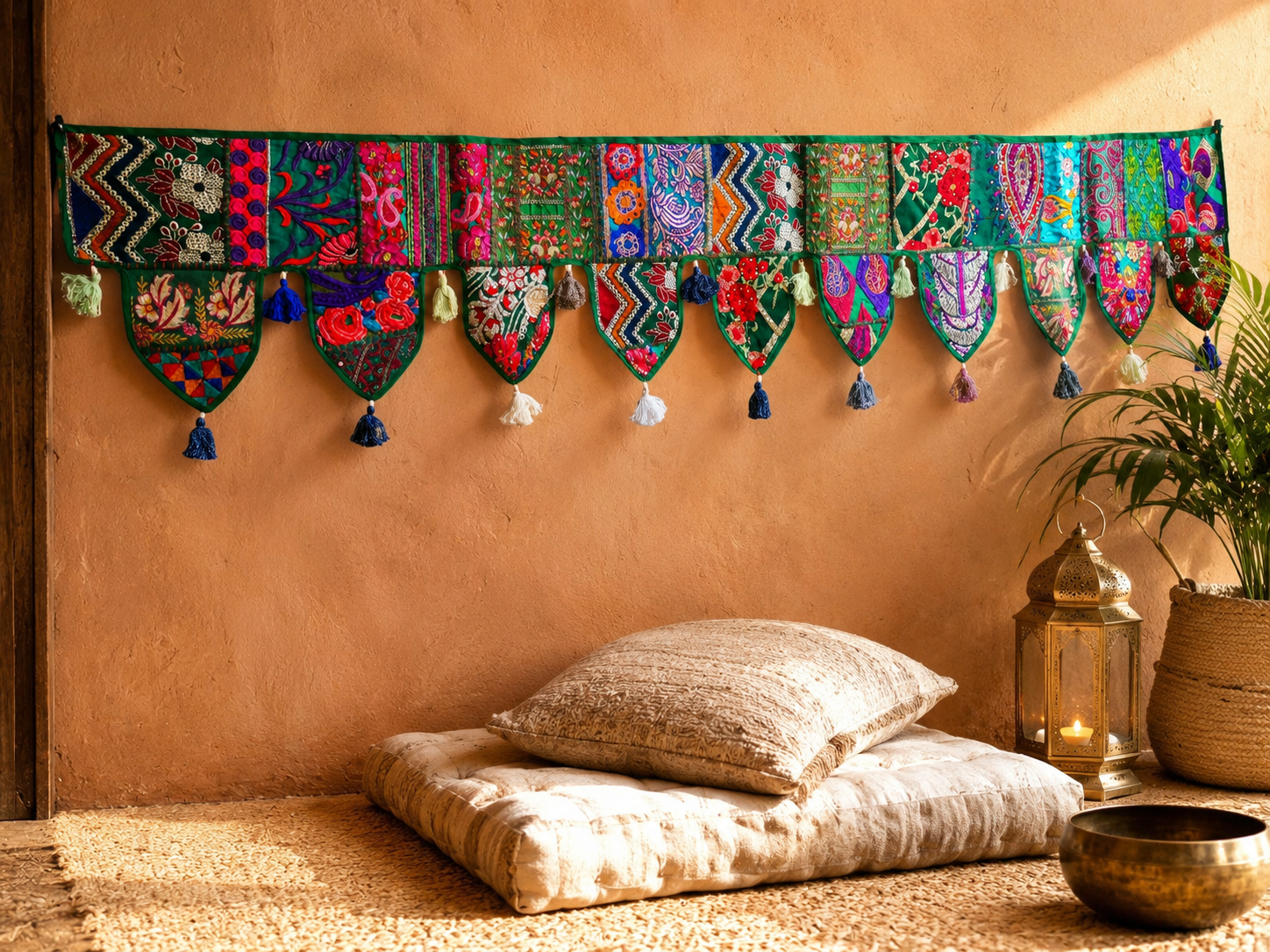 Extra large Toran 6,5ft Indian window valance - door hanging - Hippie wall decor