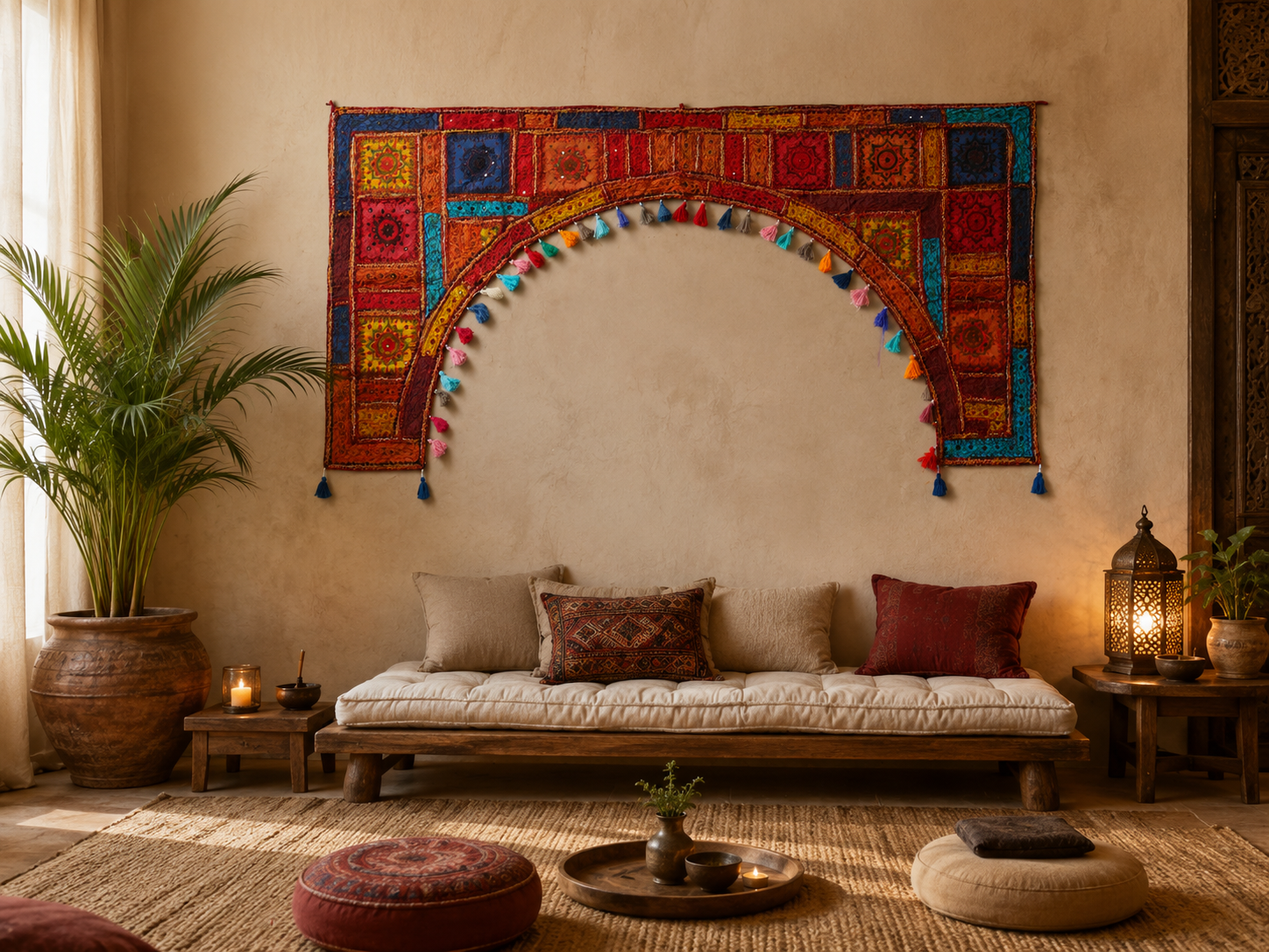 Indian Toran XXL Wall Hanging or window decor | bohemian wall tapestry | colorful window decor from the Thar desert