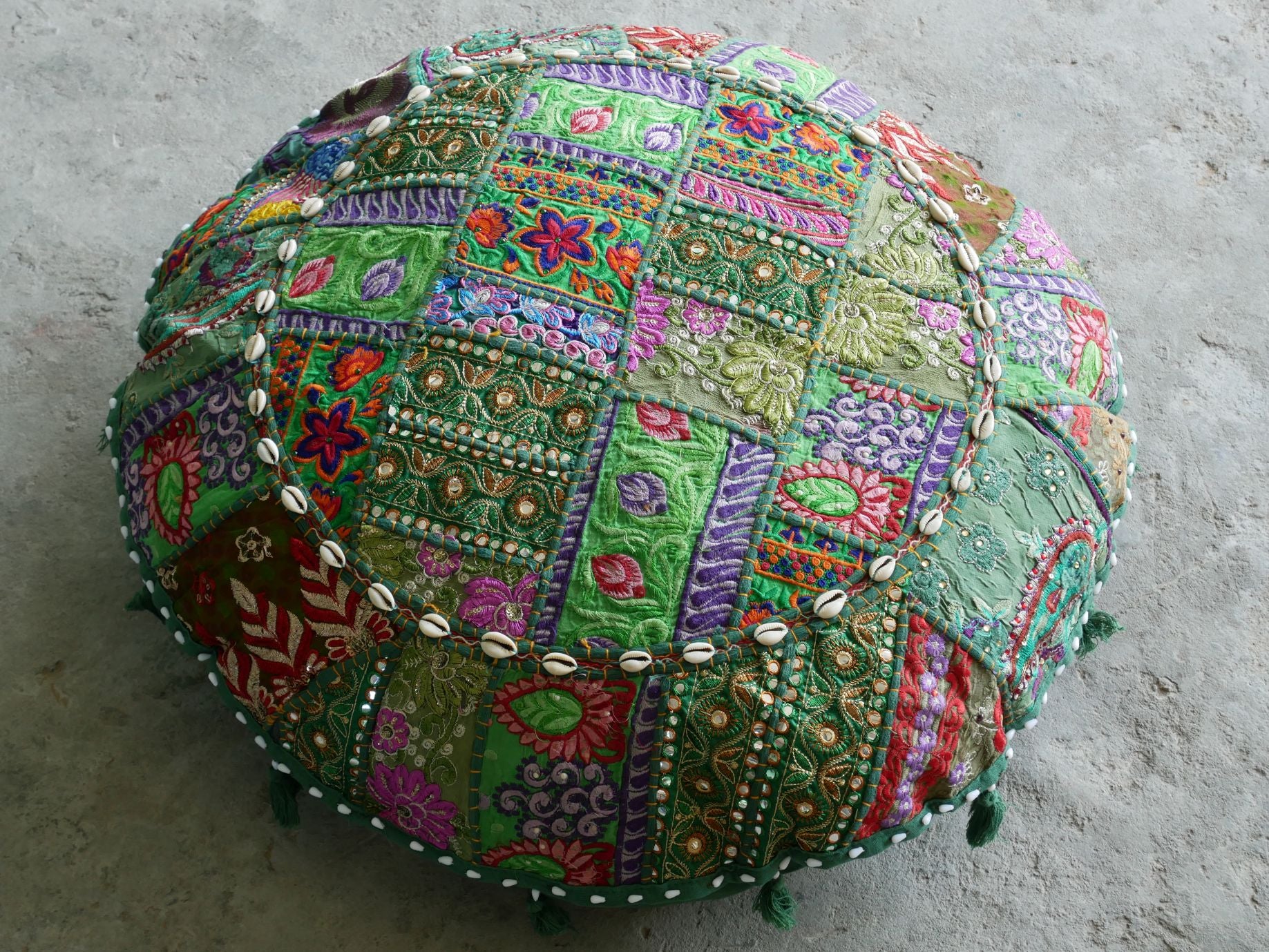 Floor pillow "Boho Jungle" large floor cushion cover or meditation cushion (cover only) - The Shanti Home