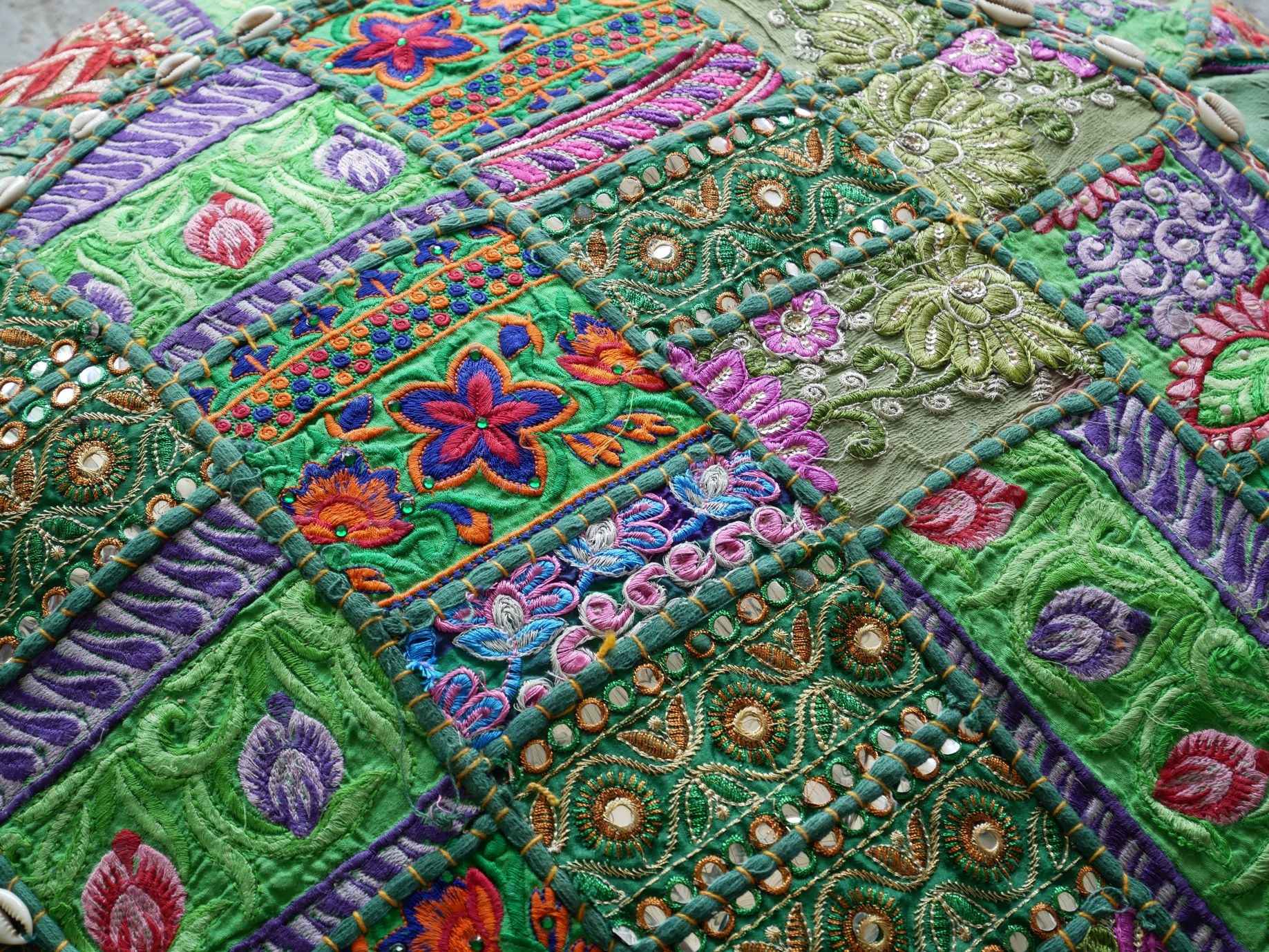 Floor pillow "Boho Jungle" large floor cushion cover or meditation cushion (cover only) - The Shanti Home