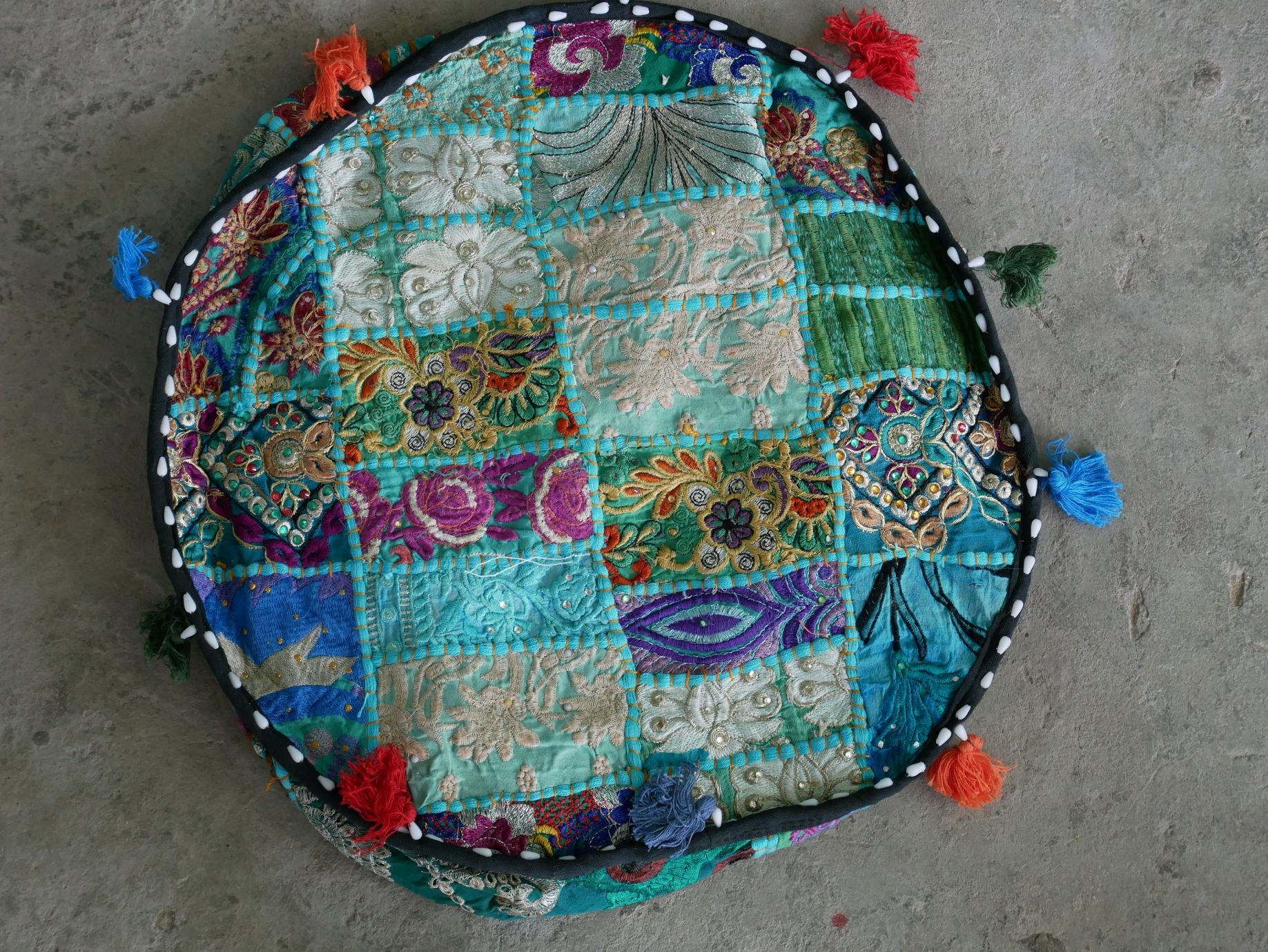 Floor pouf - Indian floor seating | Hippie style floor seating pillow - bean bag - The Shanti Home