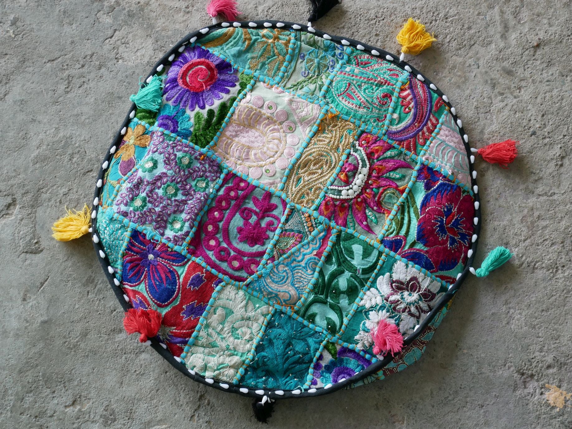 Floor pouf - Indian floor seating | Hippie style floor seating pillow - bean bag - The Shanti Home