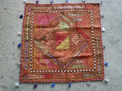 Square floor pillow - meditation cushion "Bohemian Masala" floor seating India style Floor pouf Cover only