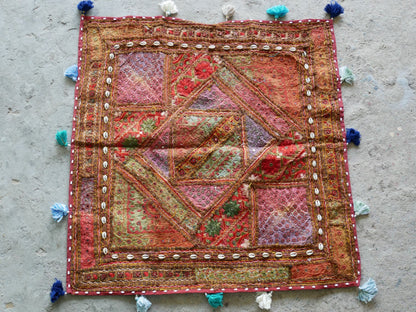 Square floor pillow - meditation cushion "Bohemian Masala" floor seating India style Floor pouf Cover only