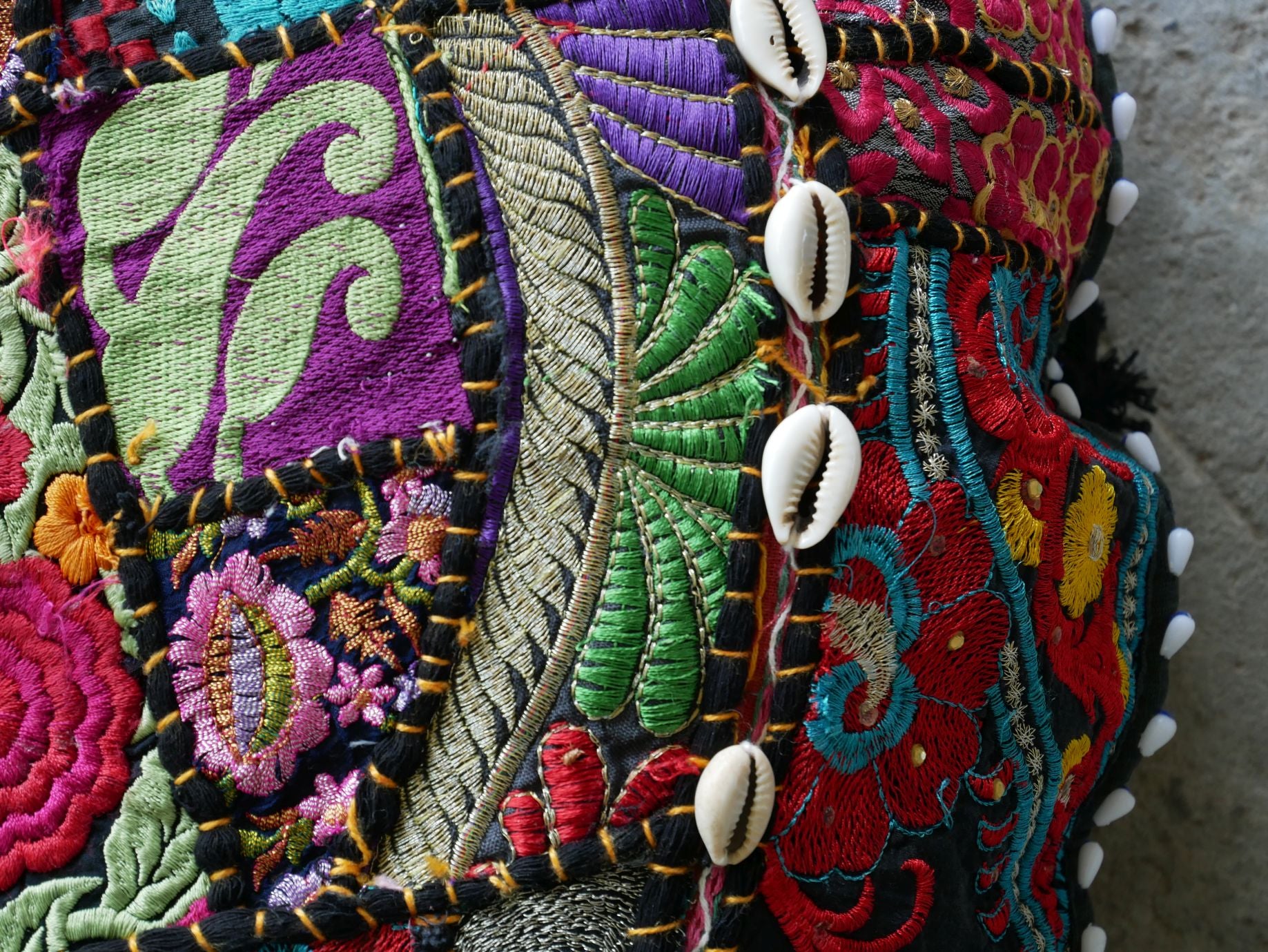 Patchwork floor pillow cover - colorful meditation cushion - Indian boho style floor seating. - The Shanti Home