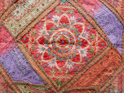Square floor pillow - meditation cushion "Bohemian Masala" floor seating India style Floor pouf Cover only