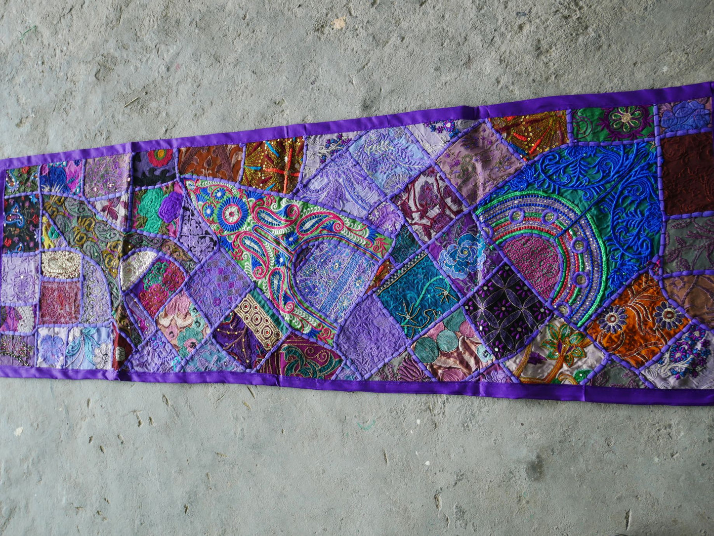 Table runner - wall tapestry boho style Indian wall hanging colorful table runner