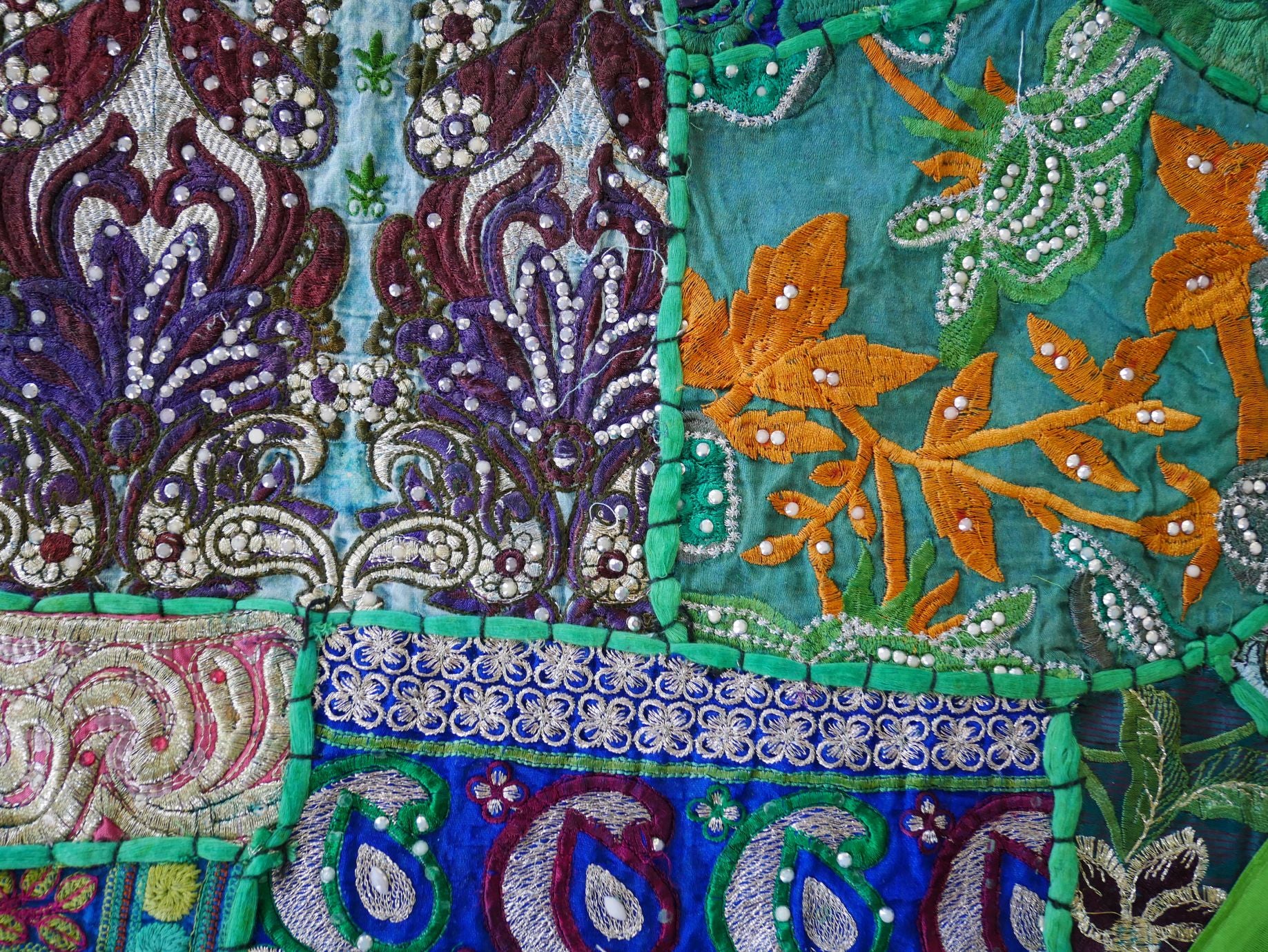 Tapiz de pared estilo jungla bohemia Tapiz de patchwork - Hippie indio - Tapiz de pared estilo bohemio